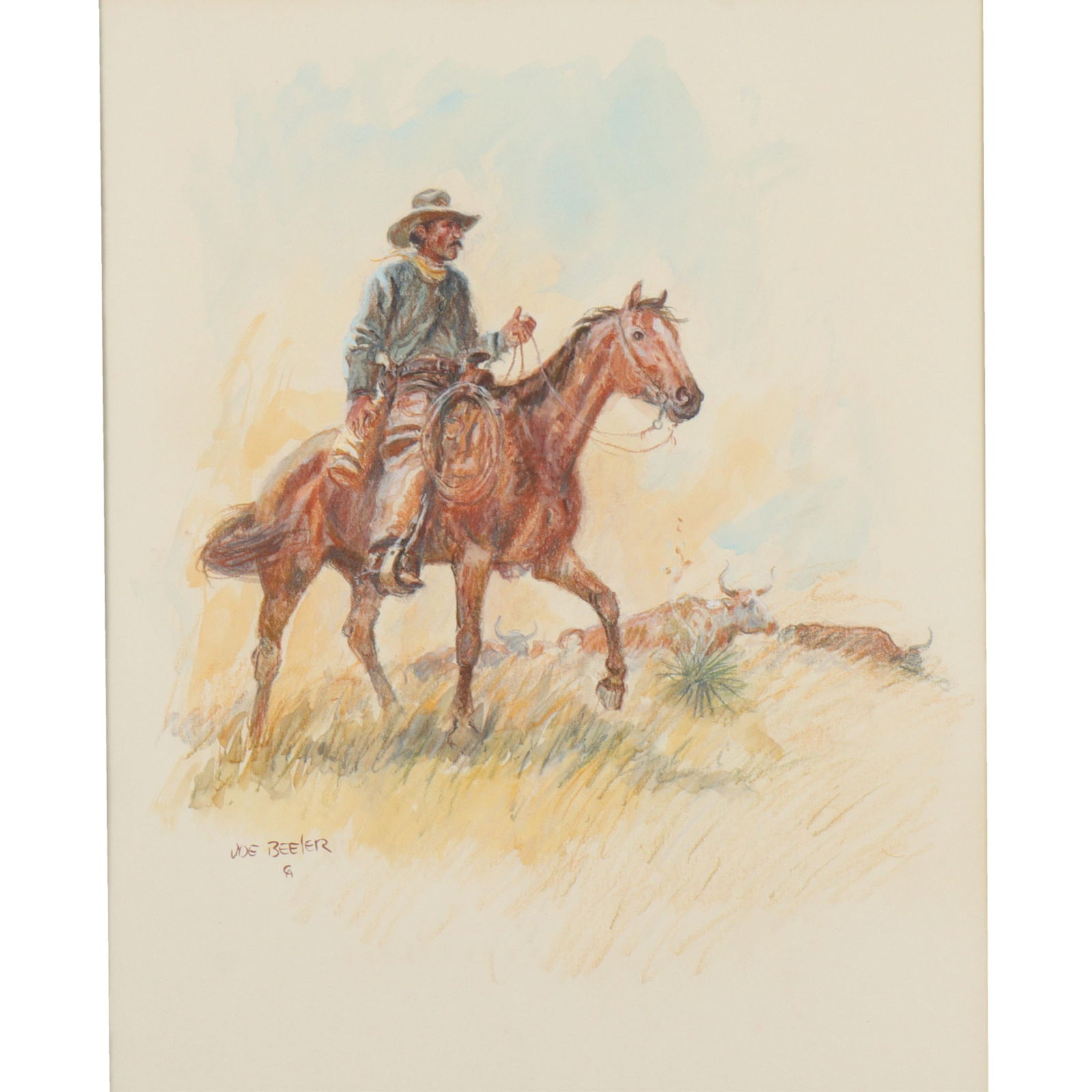 Joe Beeler, Arizona / Missouri (1931-2006), Up the Trail, 1970, watercolor on paper, 19 1/2"H x 15 (1 of 11)