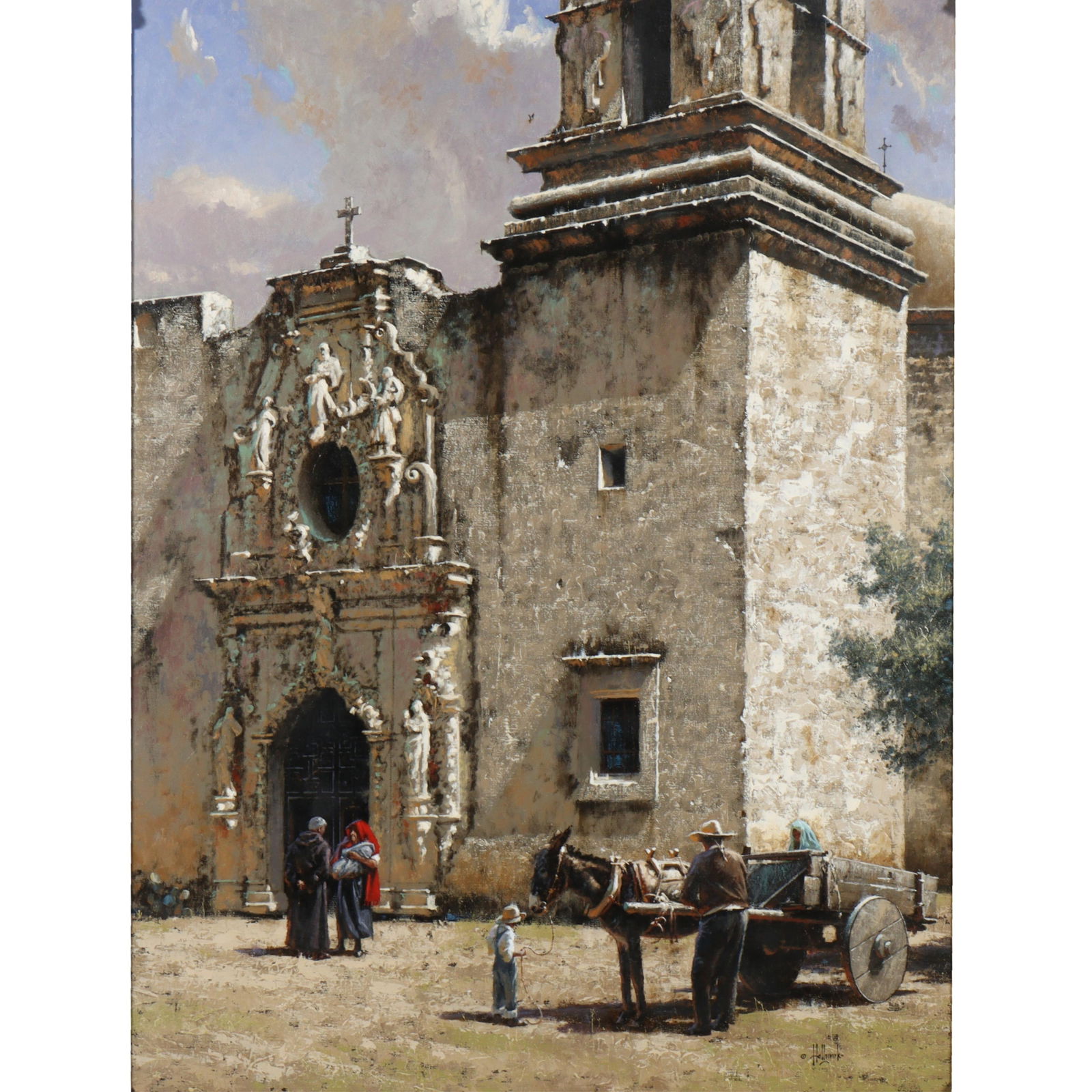 George Hallmark, Texas (b. 1949), Blessings of San Jose, 2009, oil on canvas, 47 1/2"H x 35 (1 of 13)