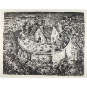 Andreas Paul Weber, German (1893-1980), Der Letzte Privatier, lithograph, 17 1/2"H x 22 1/2'W (1 of 10)