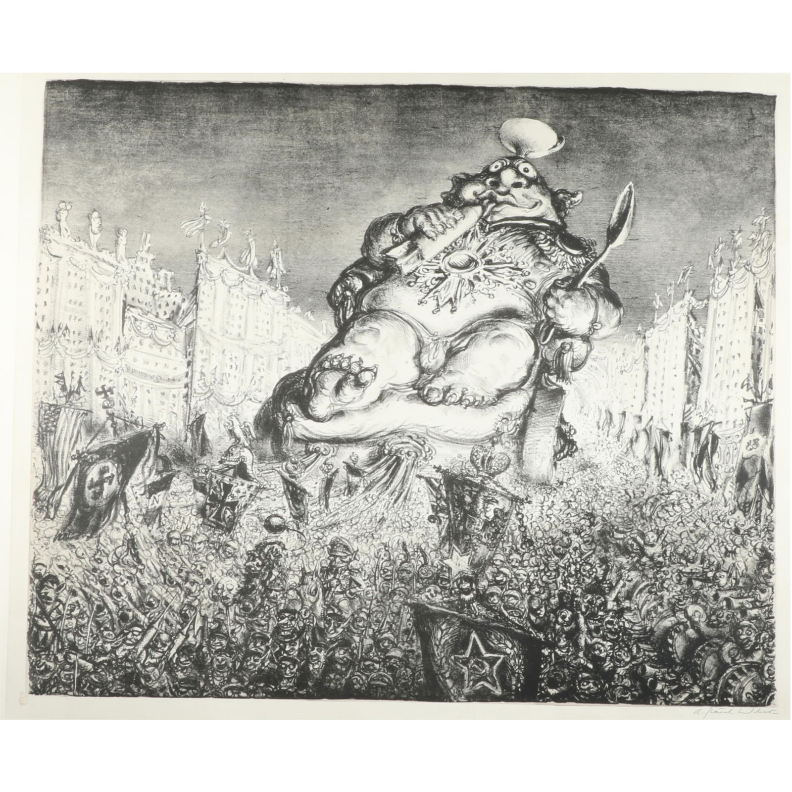 Andreas Paul Weber, German (1893-1980), Triumphzug der unsterblichen Dummheit, 1962, lithograph, 19: Andreas Paul Weber German (1893-1980) Triumphzug der unsterblichen Dummheit, 1962 lithograph pencil signed, titled, and numbered. Biography from Auctionata Andreas Paul Weber attended, for a short per