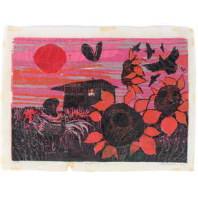 Walter Henry Williams, New York, Tennessee / Denmark (1920 - 1998), Sunflowers, 1959, color block (1 of 11)