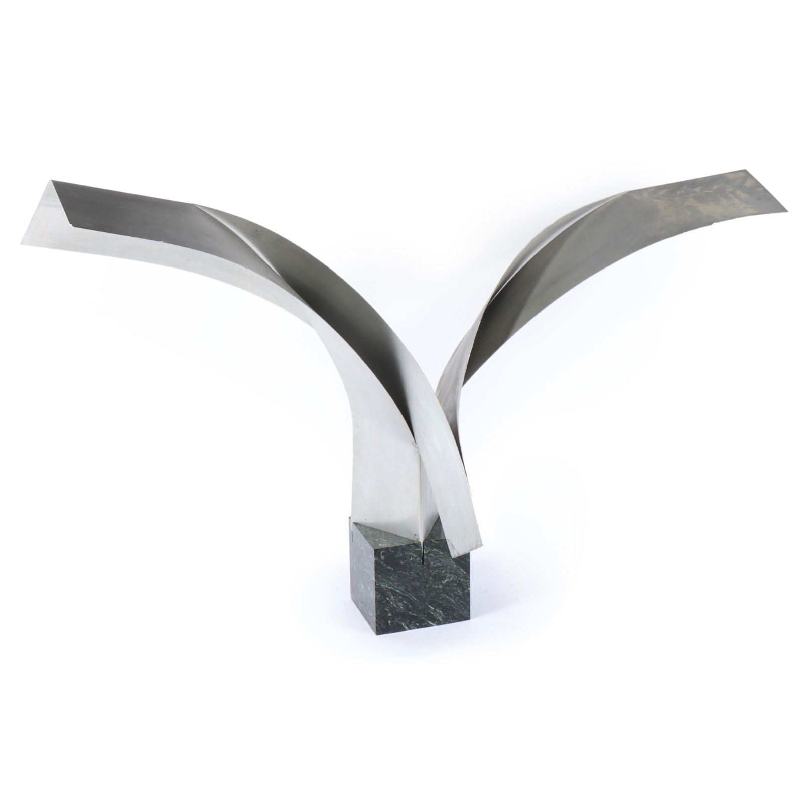 Herbert Brooks Walker, Vermont, New York (b.1927), 1967, abstract aluminum bird sculpture on green (1 of 18)