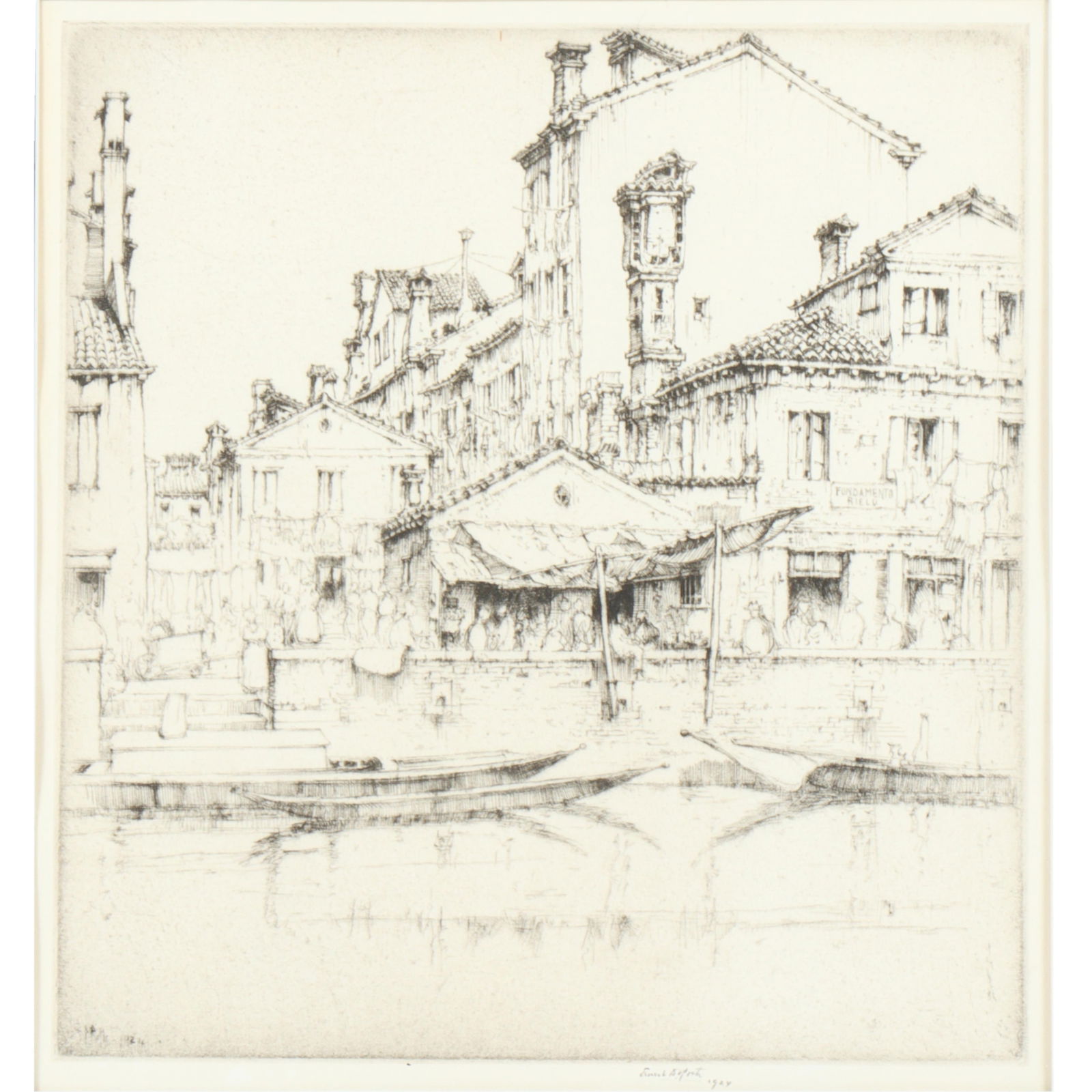 Ernest David Roth, New York / Germany (1879 - 1964), Fondamento Rielo, Venice, 1924, etching, 11"H x (1 of 9)