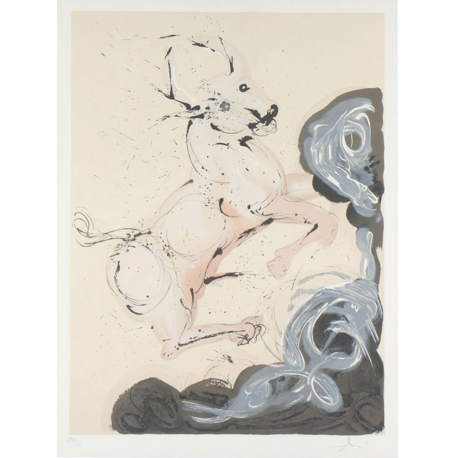Salvador Dali, France / Spain (1904-1989), Taurus The Bull, Signs of the Zodiac series, lithograph, (1 of 9)