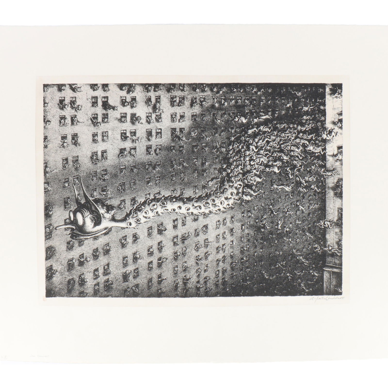 Andreas Paul Weber, German (1893-1980), Das Gerucht, 1953, lithograph, 24 1/2"H x 30"W (1 of 11)