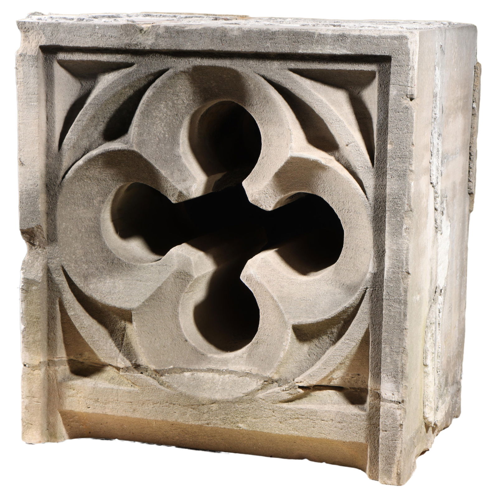 Gothic open quatrefoil roundel hollow block fragment; 1920s Harlem, New York, Gothic Style (1 of 7)