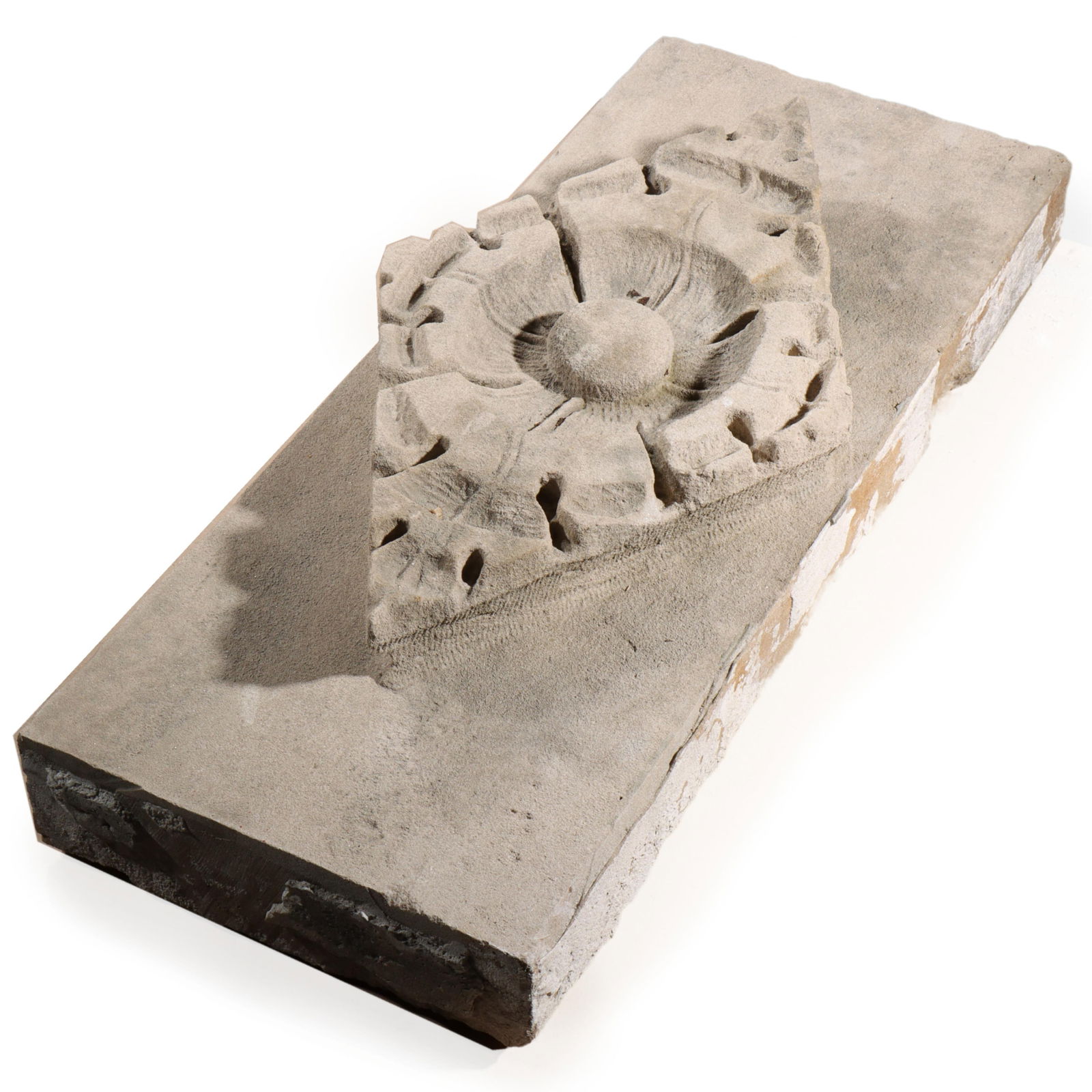 Quatrefoil floral diamond rosette foliate relief border slab; 1920s Harlem, New York, Gothic Style (1 of 7)