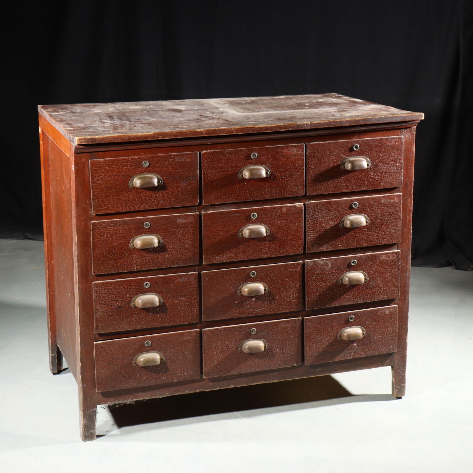 Antique Oak? Apothecary Cabinet 38"W X 22 3/4"D X 33"H (1 of 7)