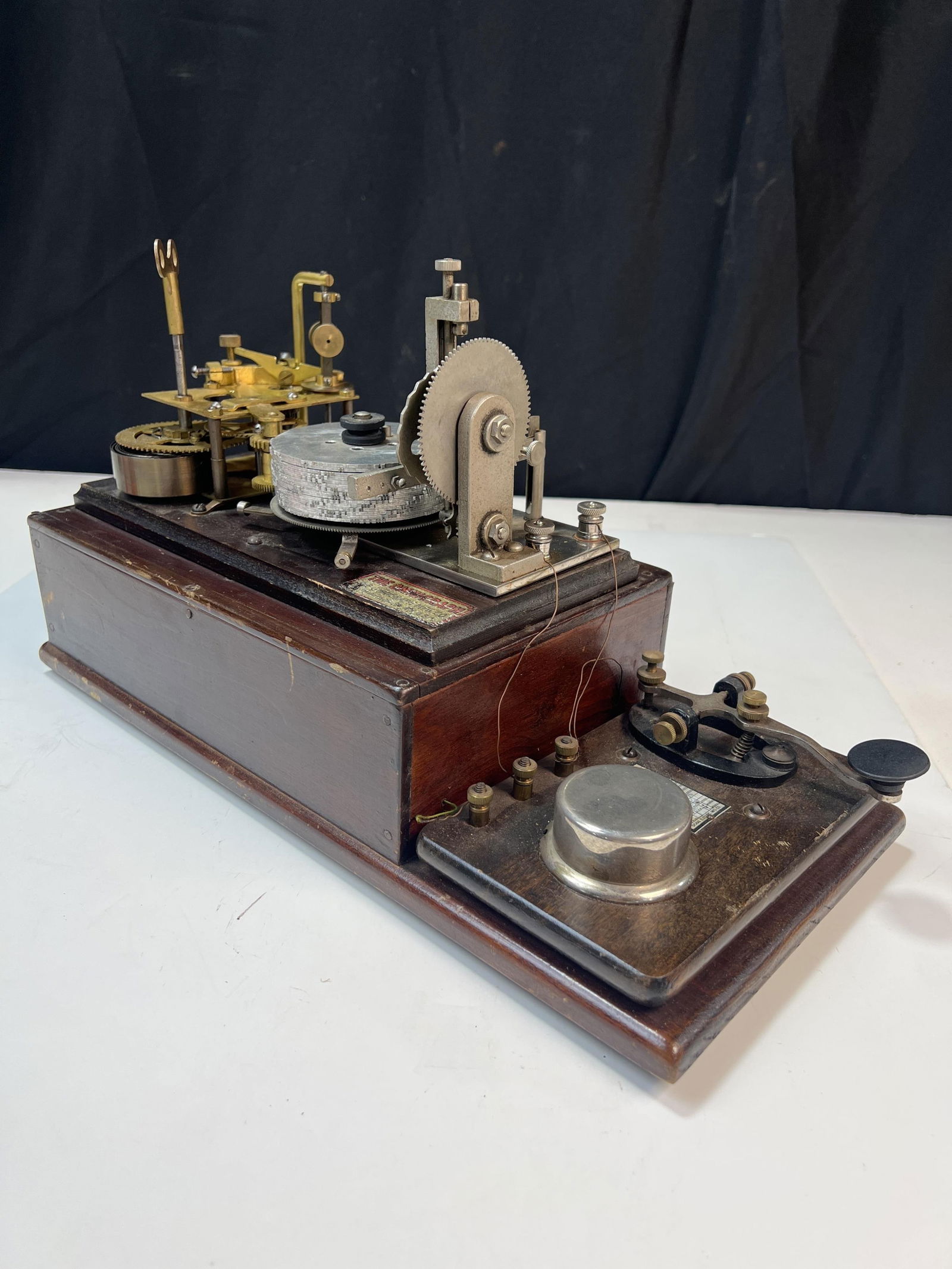 Antique Omnigraph morse code telegraph testing machine 16?? X 7 1/2?? X 9 (1 of 8)