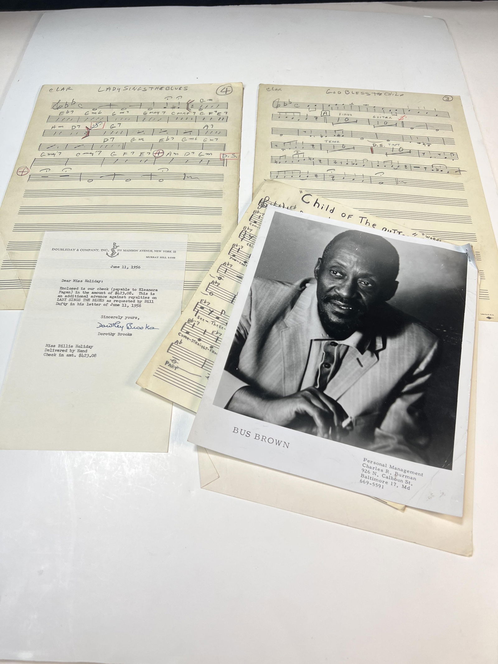 Louis McKay archive and estate papers, husband of Eleanor McKay aka Billie Holiday 10"H x 8"W (1 of 7)