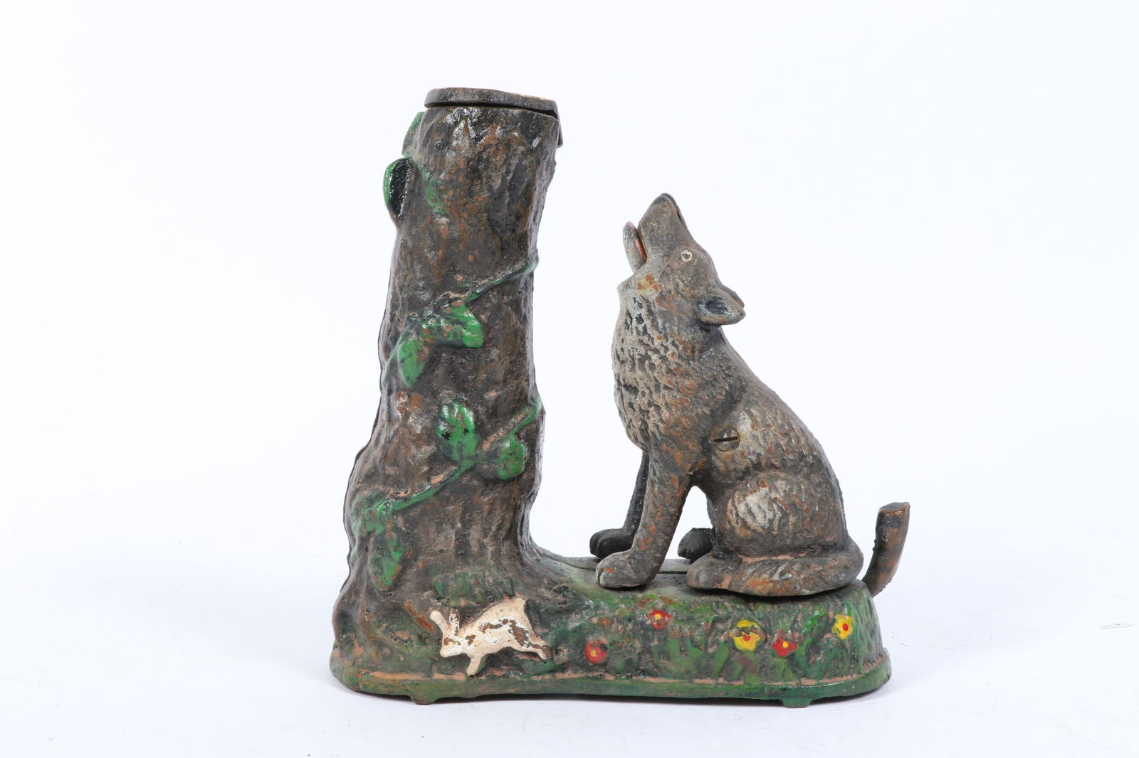 Antique 1880's Cast Iron Hubley Wolf & Squirrel Mechanical Bank 7"W X 3"D X 7"H (1 of 11)