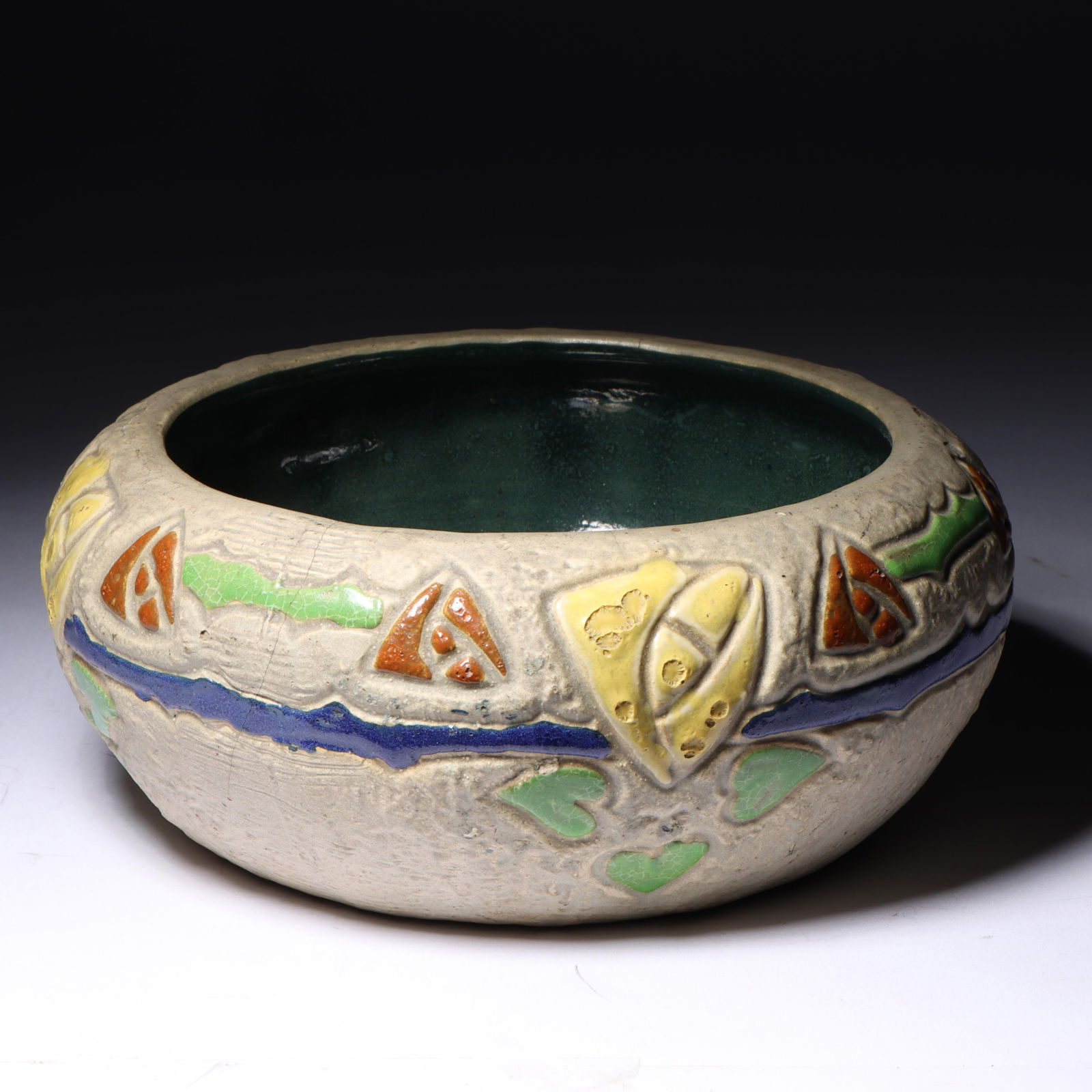 Roseville Mostique art pottery bowl planter. 3"H x 7"Diam. (1 of 8)