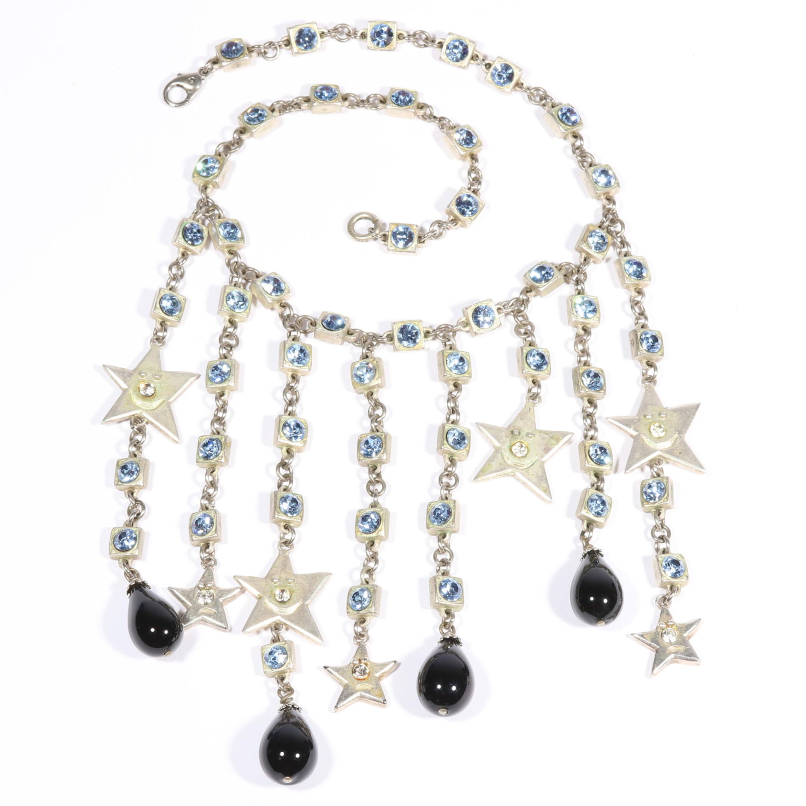 Billy Boy Paris Surreal Bijoux designer personified star charm cascading necklace with sky blue (1 of 12)