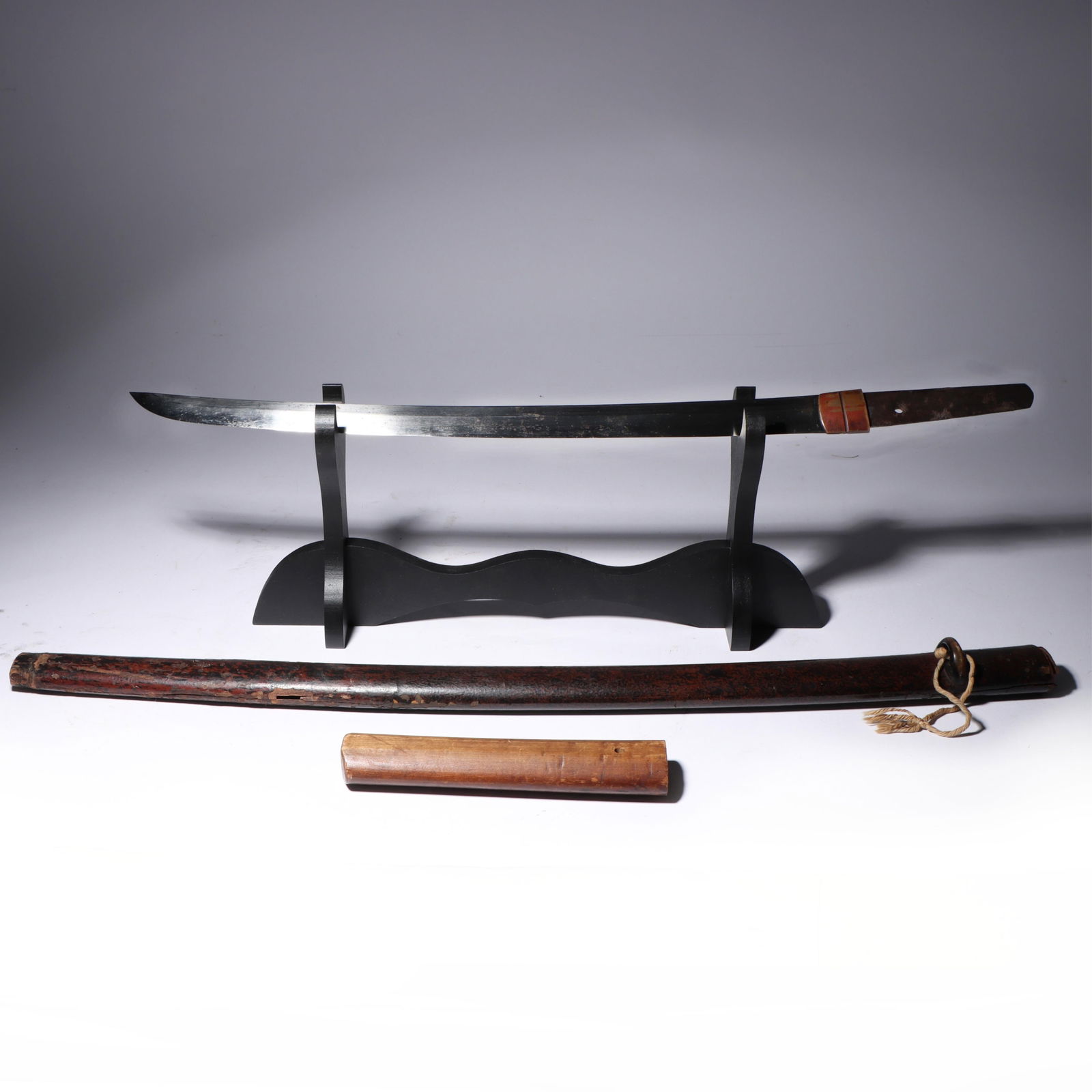 Japanese Mumei sword blade with wooden sheath 1 1/4"Wide x 22"Long (1 of 13)