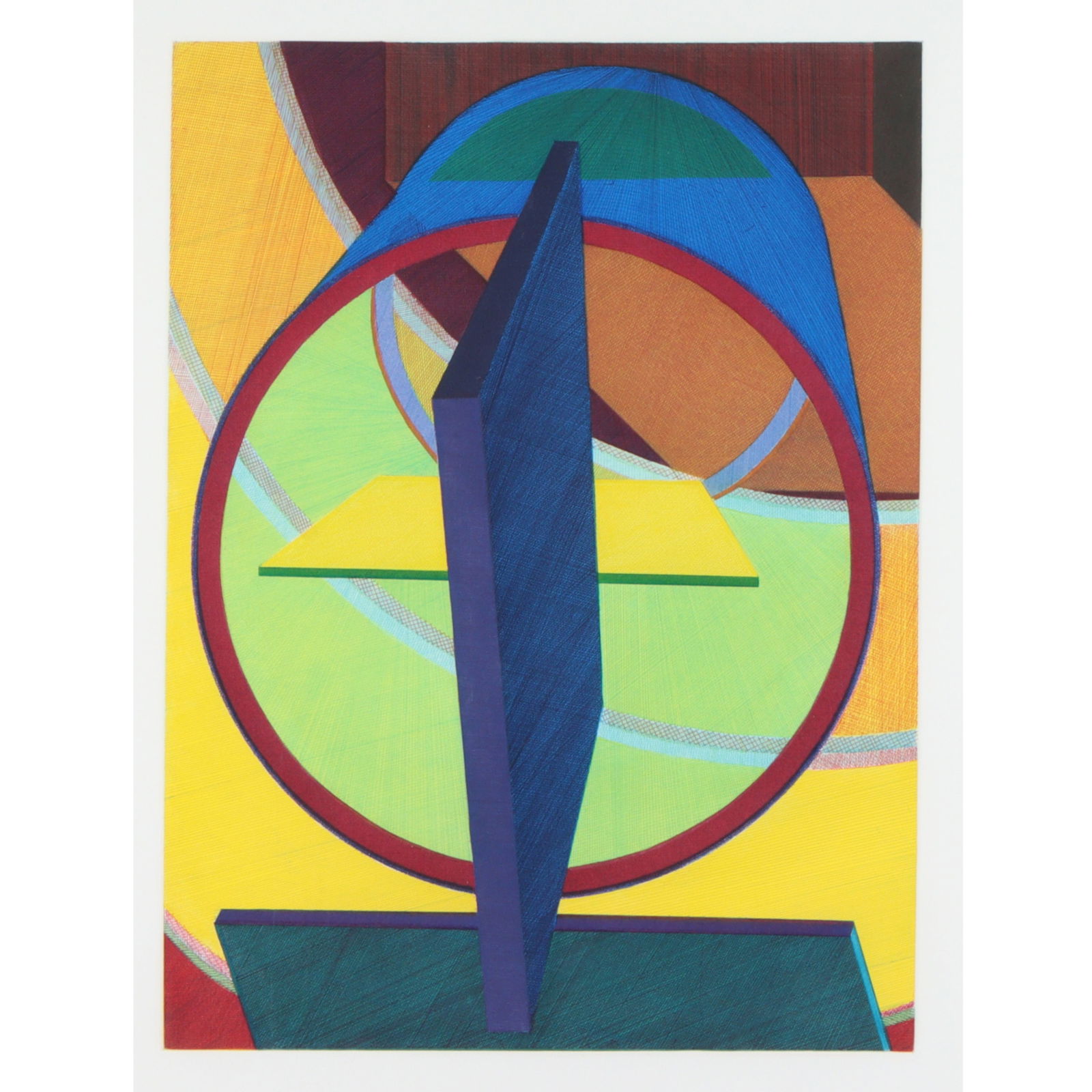 Al Held, American (1928-2005), Almost There, 1988, Aquatint with hard ground etching on Somerset: Al Held American (1928-2005) Almost There, 1988 Aquatint with hard ground etching on Somerset paper Signed and dated in pencil Al Held 88, numberd 55/60 verso. Christie's sale November 7 1996 tag, ver