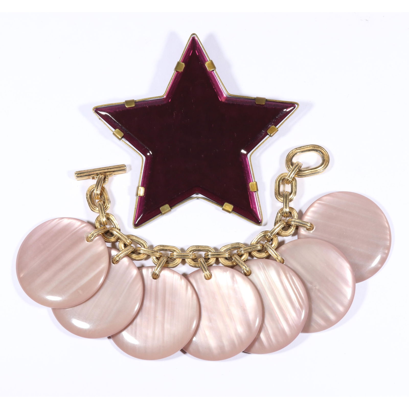 Yves Saint Laurent YSL large purple mirrored star brooch designed by Stefano Pilati from 2012, when (1 of 10)