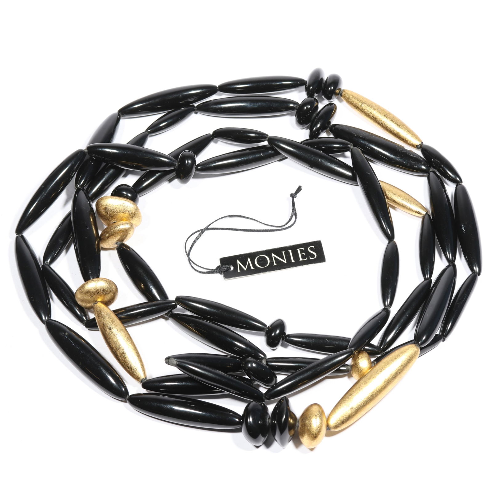 Gerda Lynggaard Monies very long chunky beaded necklace with original tag. 94"L x 1"W (1 of 7)