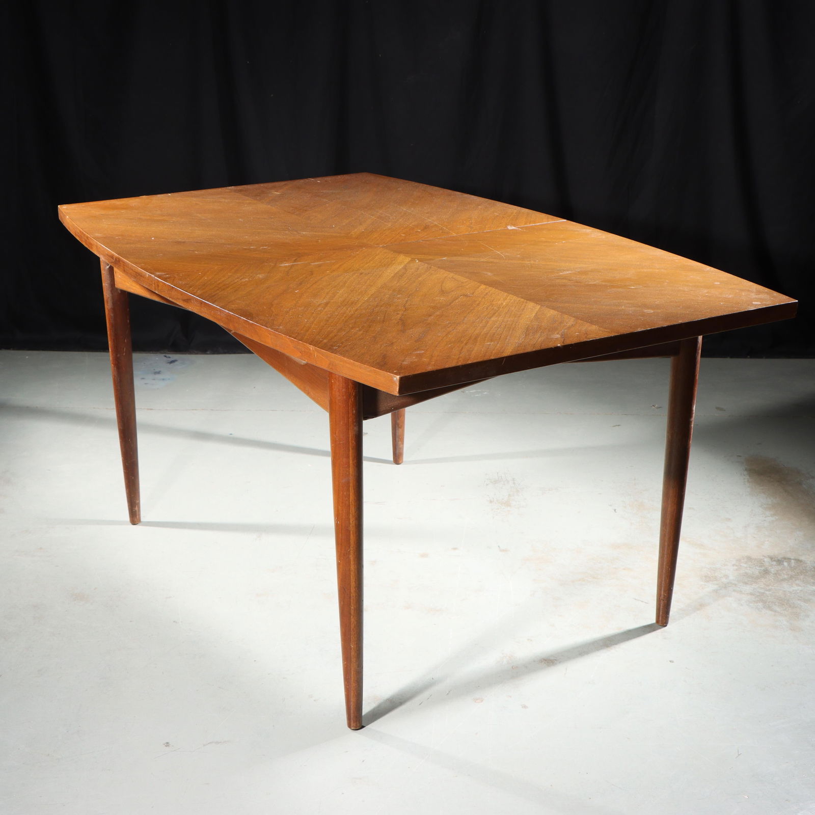 MCM Mid-Century Modern American of Martinsville 'Dania' walnut dining table, 30 1/2Â??H x 62 (1 of 12)