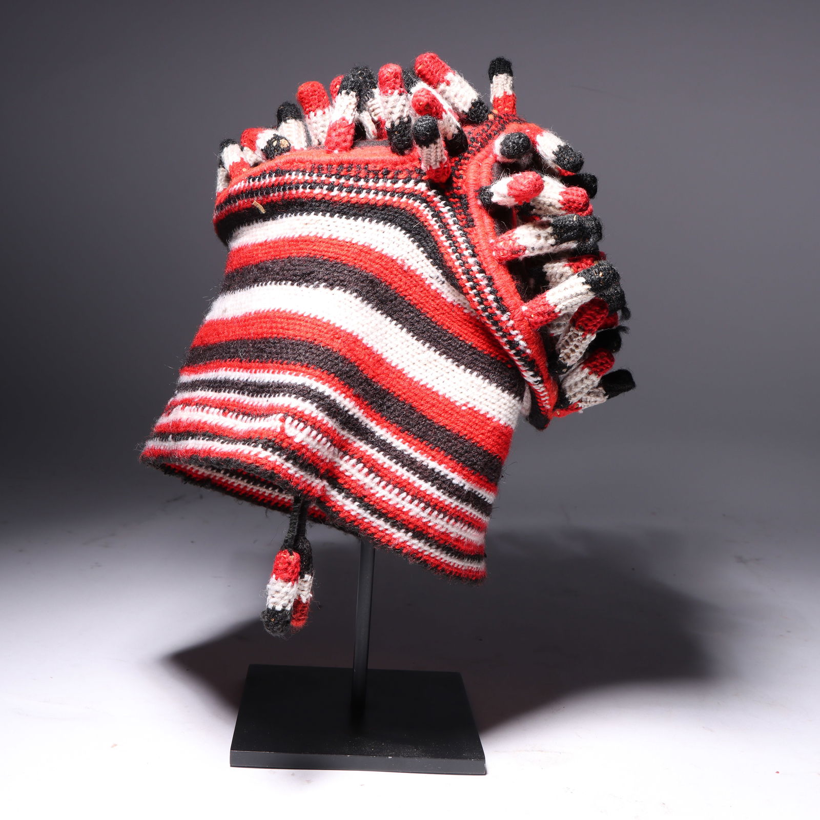 African Bamileke Ashetu ceremonial title holder's knitted hat, grasslands, Cameroon. 12'H x 8'W (on (1 of 11)