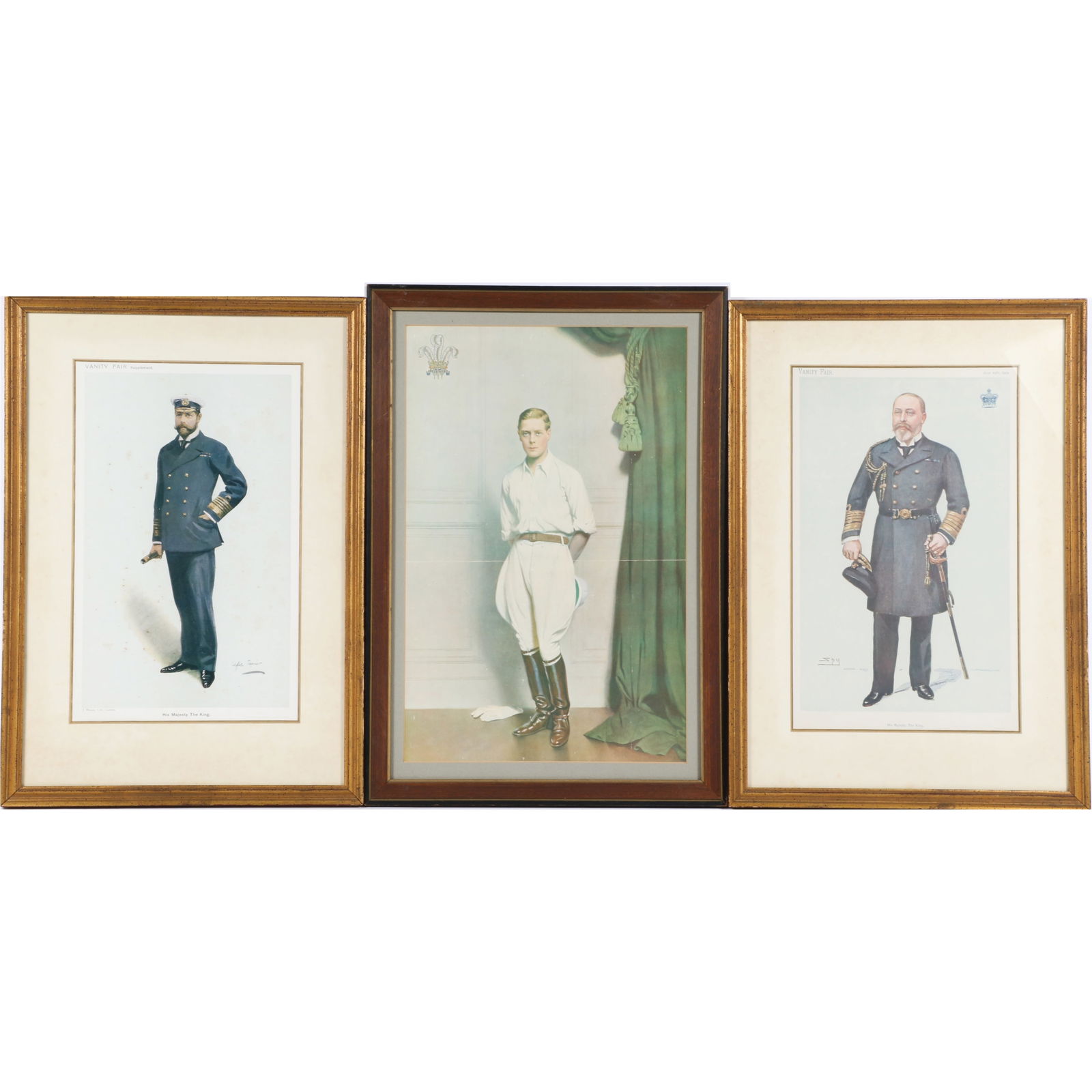Royal portraiture 3pc. group: King George V and King Edward VII in Vanity Fair Magazine, and King (1 of 10)