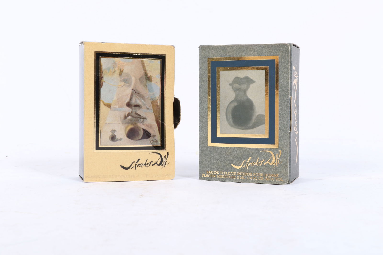 Two Salvador Dali parfum de toilette miniature bottles of perfume / cologne, 1981 3 1/4' H X 2 1/2' (1 of 15)