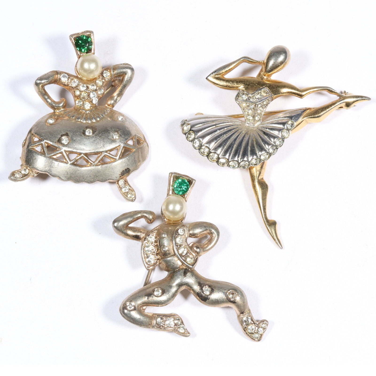 Marcel Boucher MB Retro ballerina dancer brooch with pair of unsigned Alfred Philippe Trifari (1 of 17)
