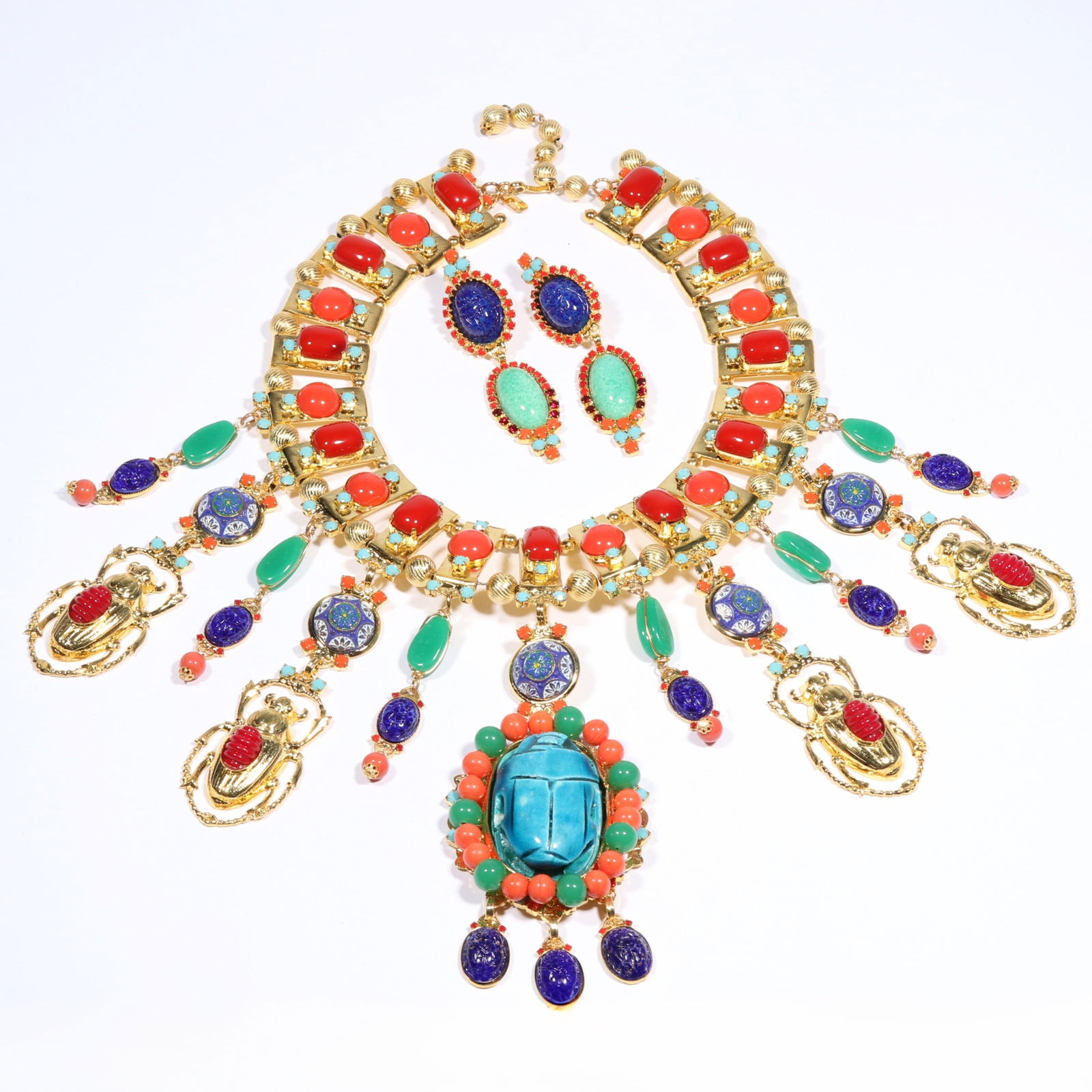 MOANS Couture Christopher Crouch GIGANTIC Egyptian Revival statement necklace including large (1 of 16)