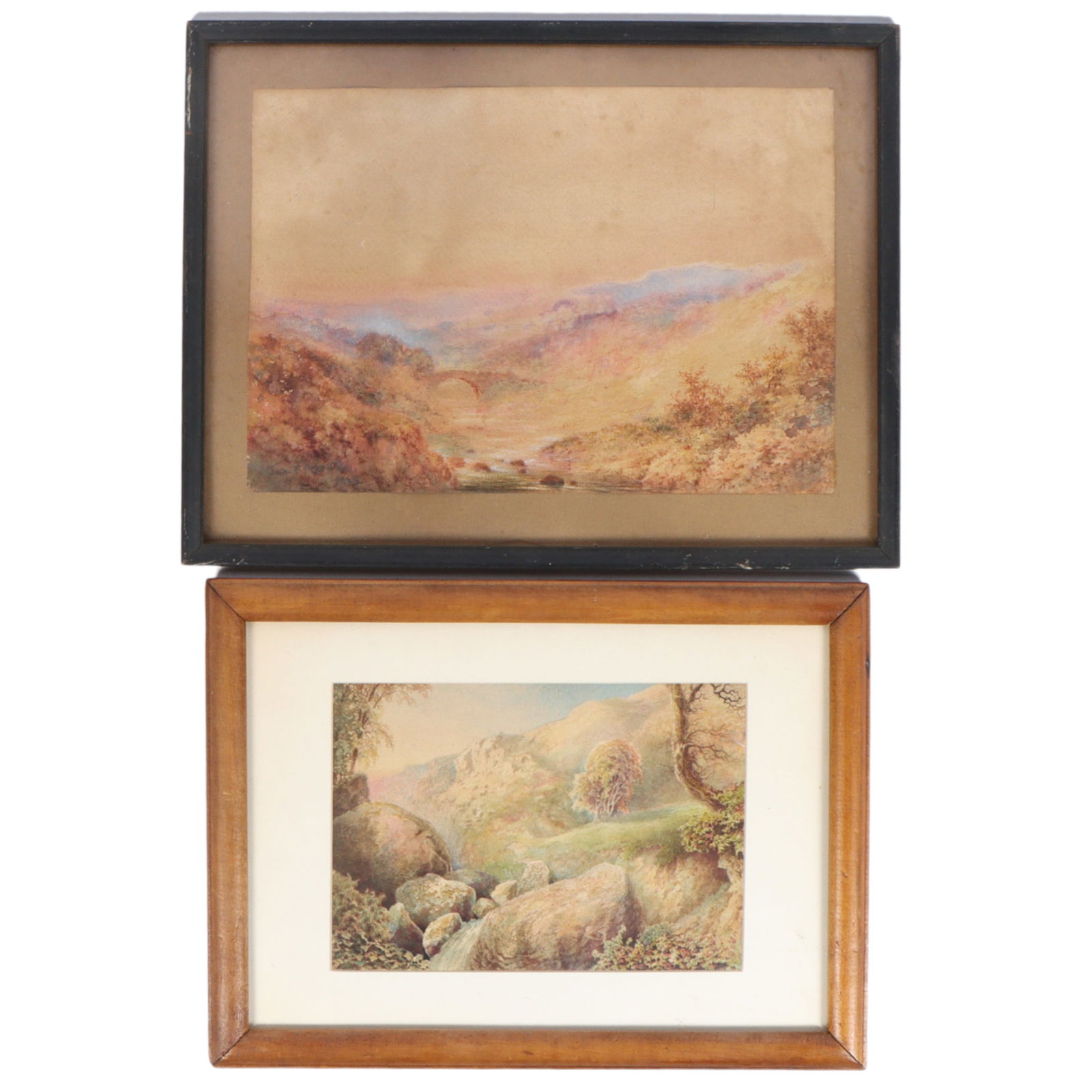 John Emanuel Preston, British (1855-1933), 2 landscape paintings, watercolor on paper, 9 1/2"H x 13 (1 of 11)