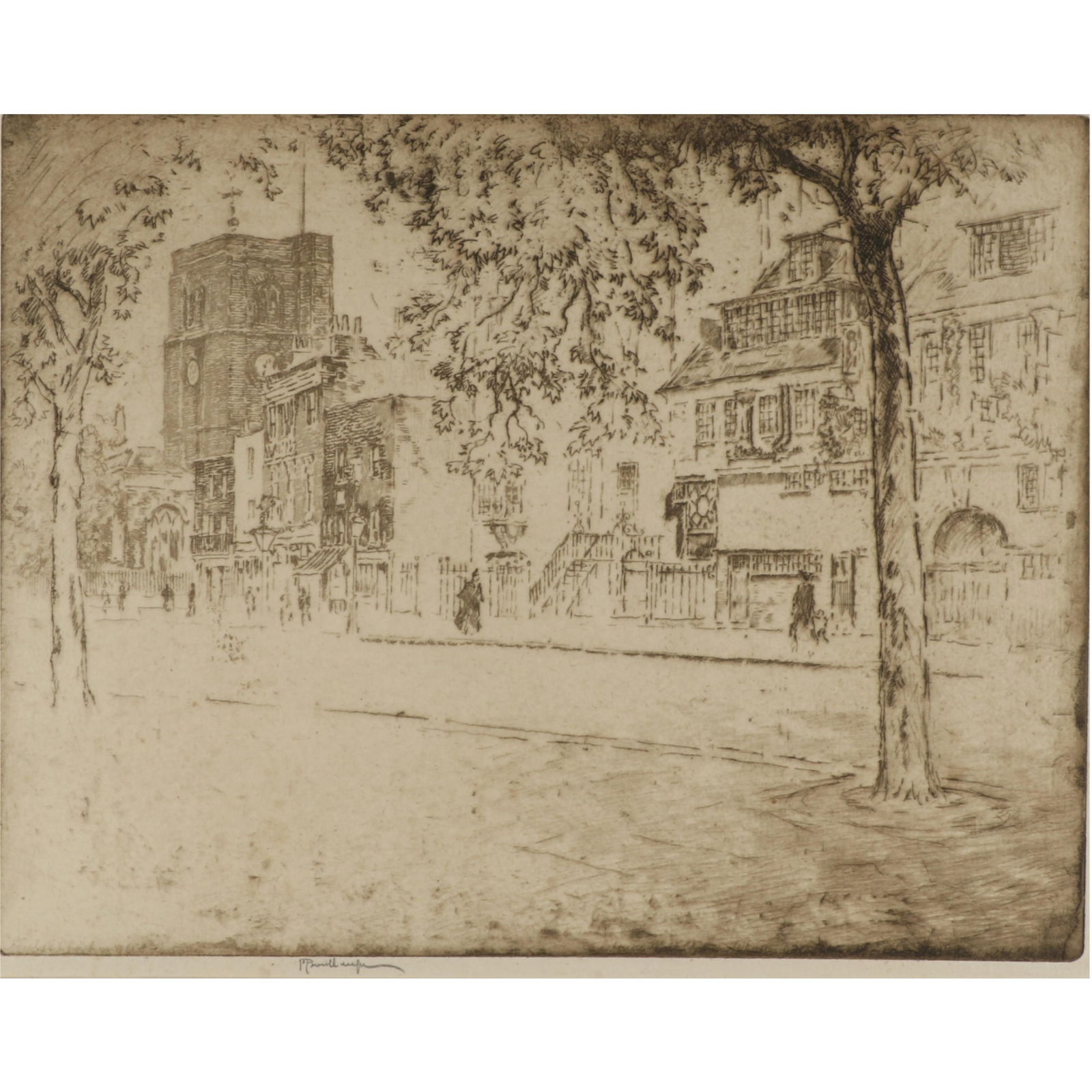 Joseph Pennell, American (1857 - 1926), House Where Whistler Died, etching, 9"H x 11 1/2"W (Sight),: Joseph Pennell American (1857 - 1926) House Where Whistler Died etching Biography from the Archives of askART: Born in Philadelphia, Pennsylvania, Joseph Pennell became best known for his illustration