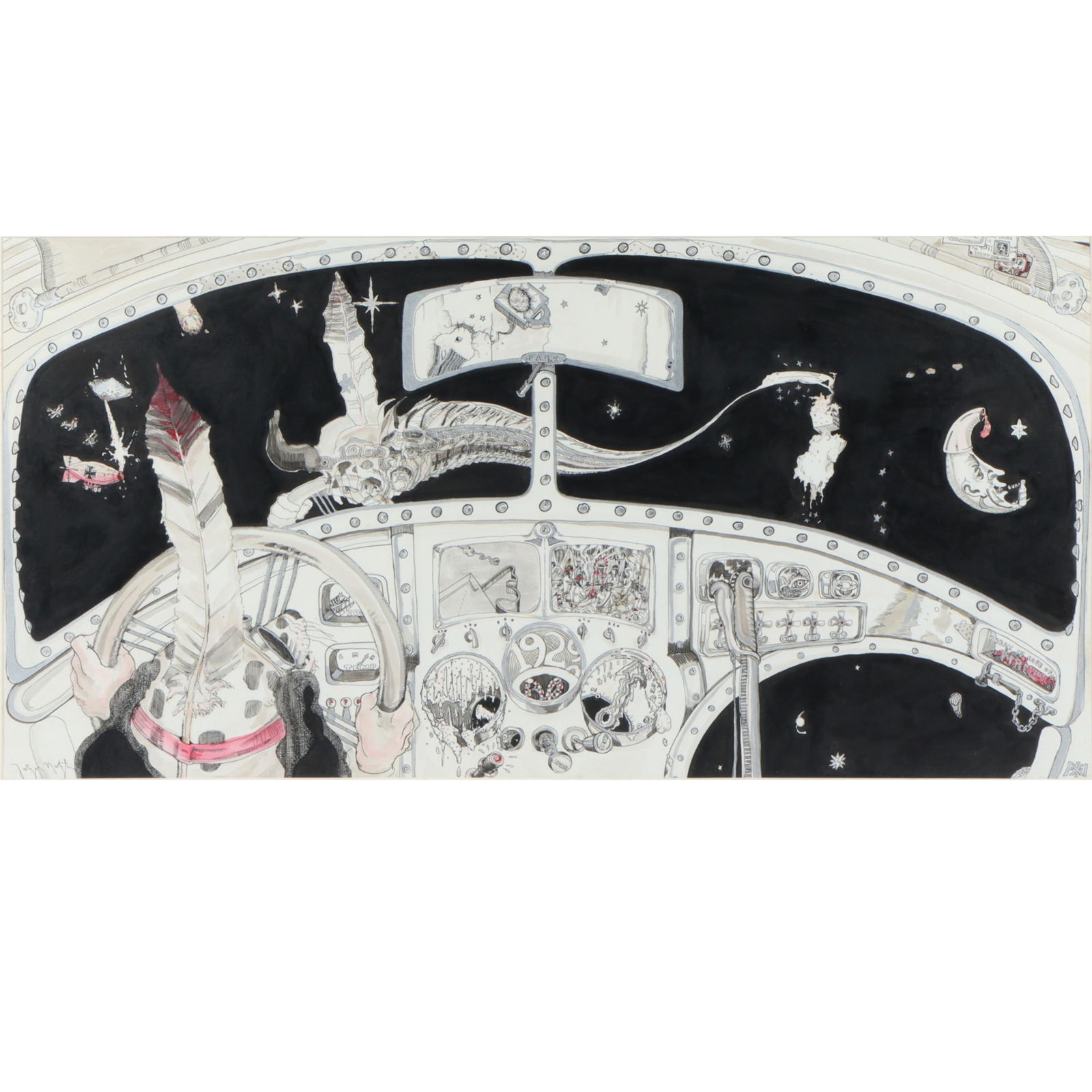 Max Hartstein, Indiana/California (1929 - 2011), "Indiana Dog Man" fantastical aircraft cockpit with (1 of 12)