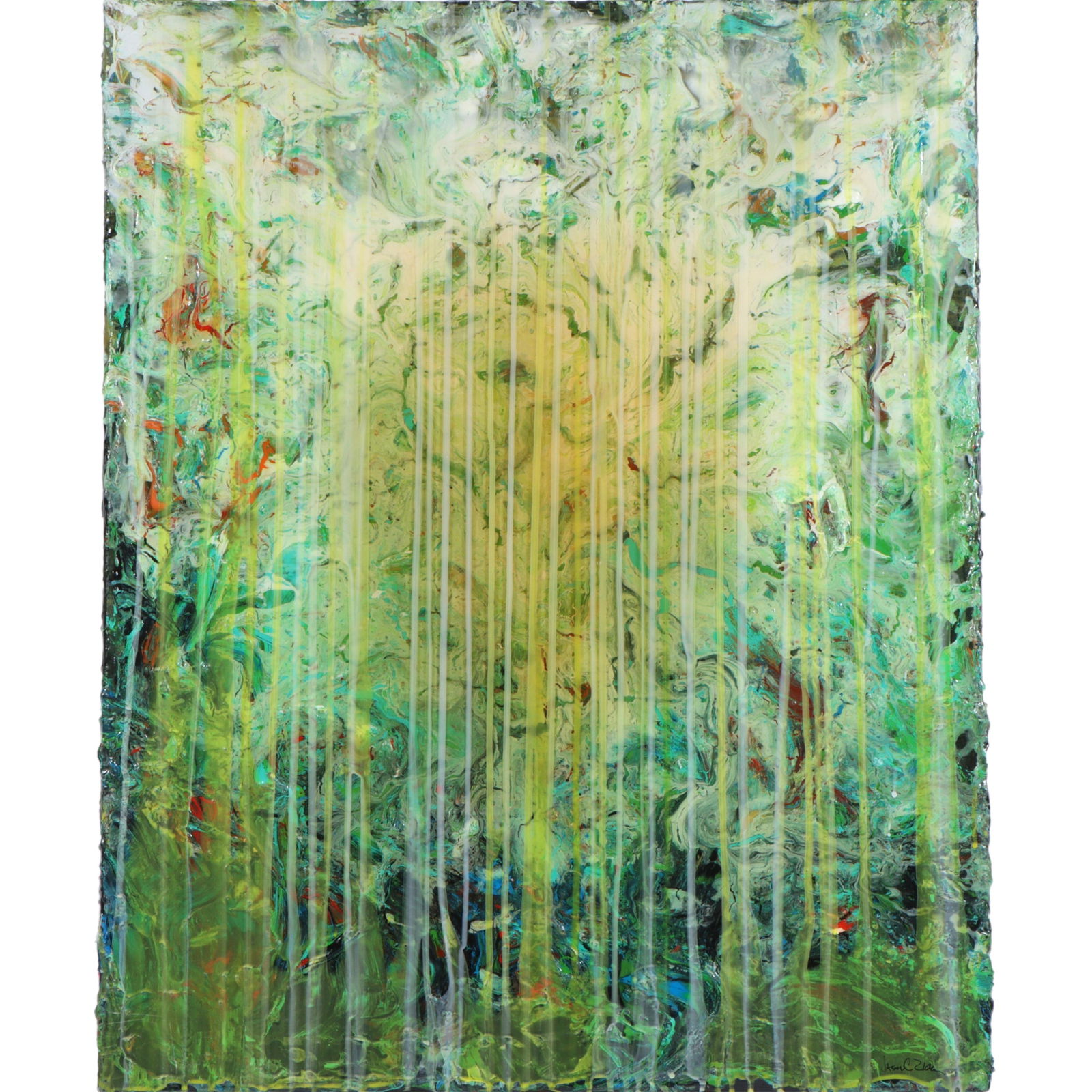 Jason Zickler (Indianapolis, 21st century) abstract drip painting, acrylic and epoxy resin on canvas (1 of 11)