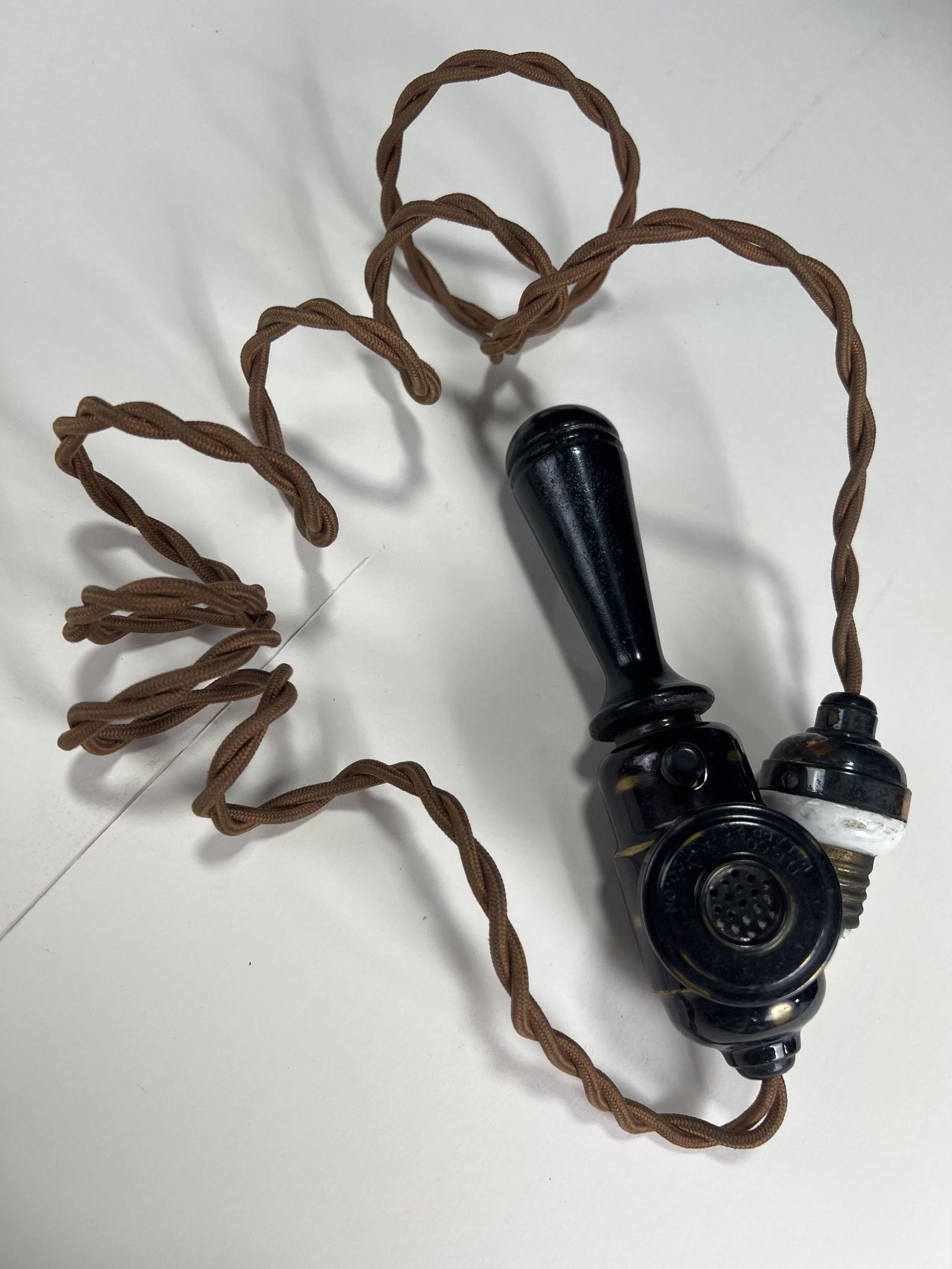 GE co. General Electric DC powered cigar/cigarette lighter, early screw plug, cloth wire, 1906,: GE co. General Electric DC powered cigar/cigarette lighter, early screw plug, cloth wire, 1906,