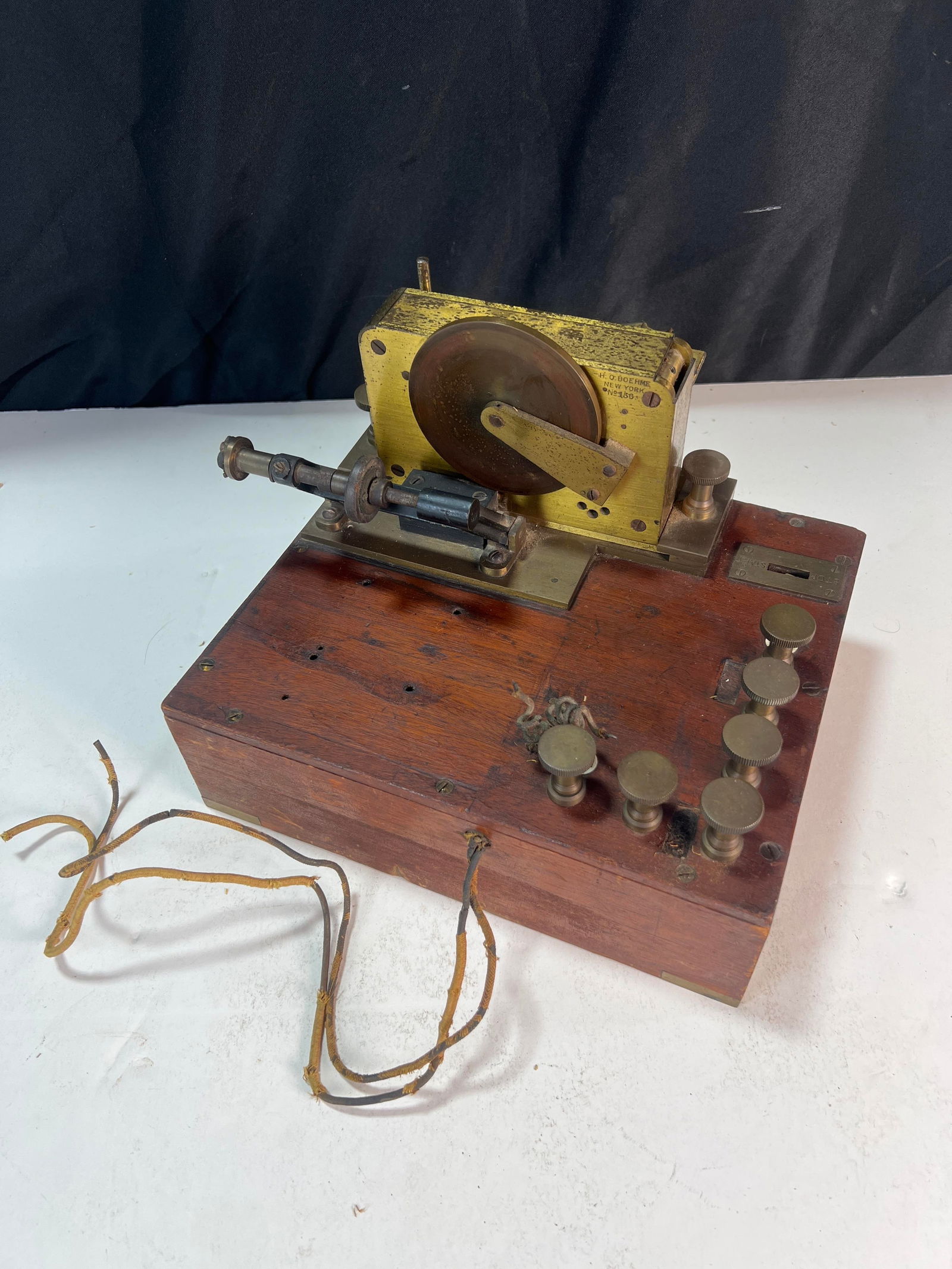 H.O. Boehme model 156 Unusual telegraph receiver, Morse printing device, telegraph register machine: H.O. Boehme model 156 Unusual telegraph receiver, Morse printing device, telegraph register machine