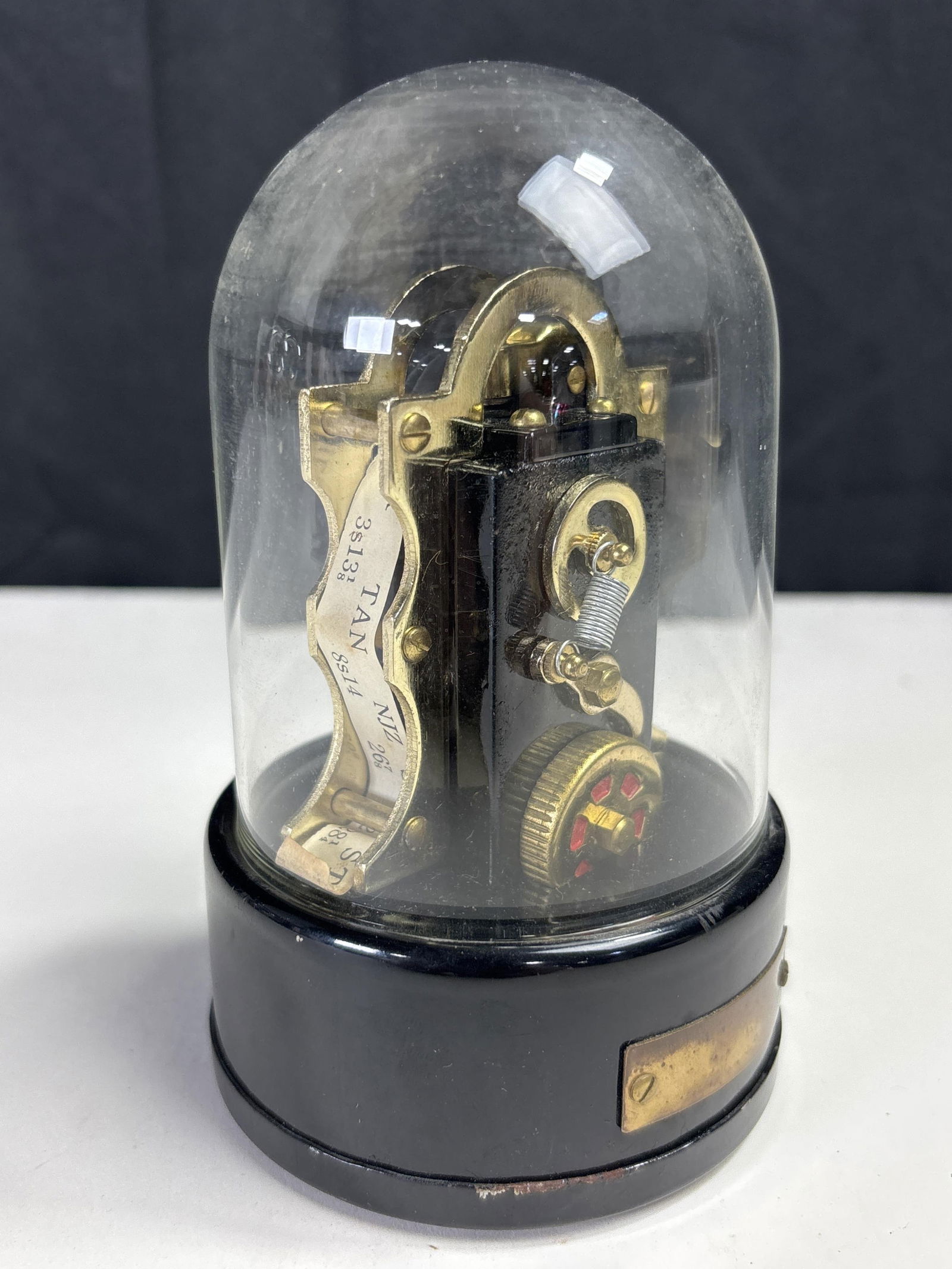 Vintage Edison Stock Ticker Model Table Lighter with glass dome, untested (1 of 6)