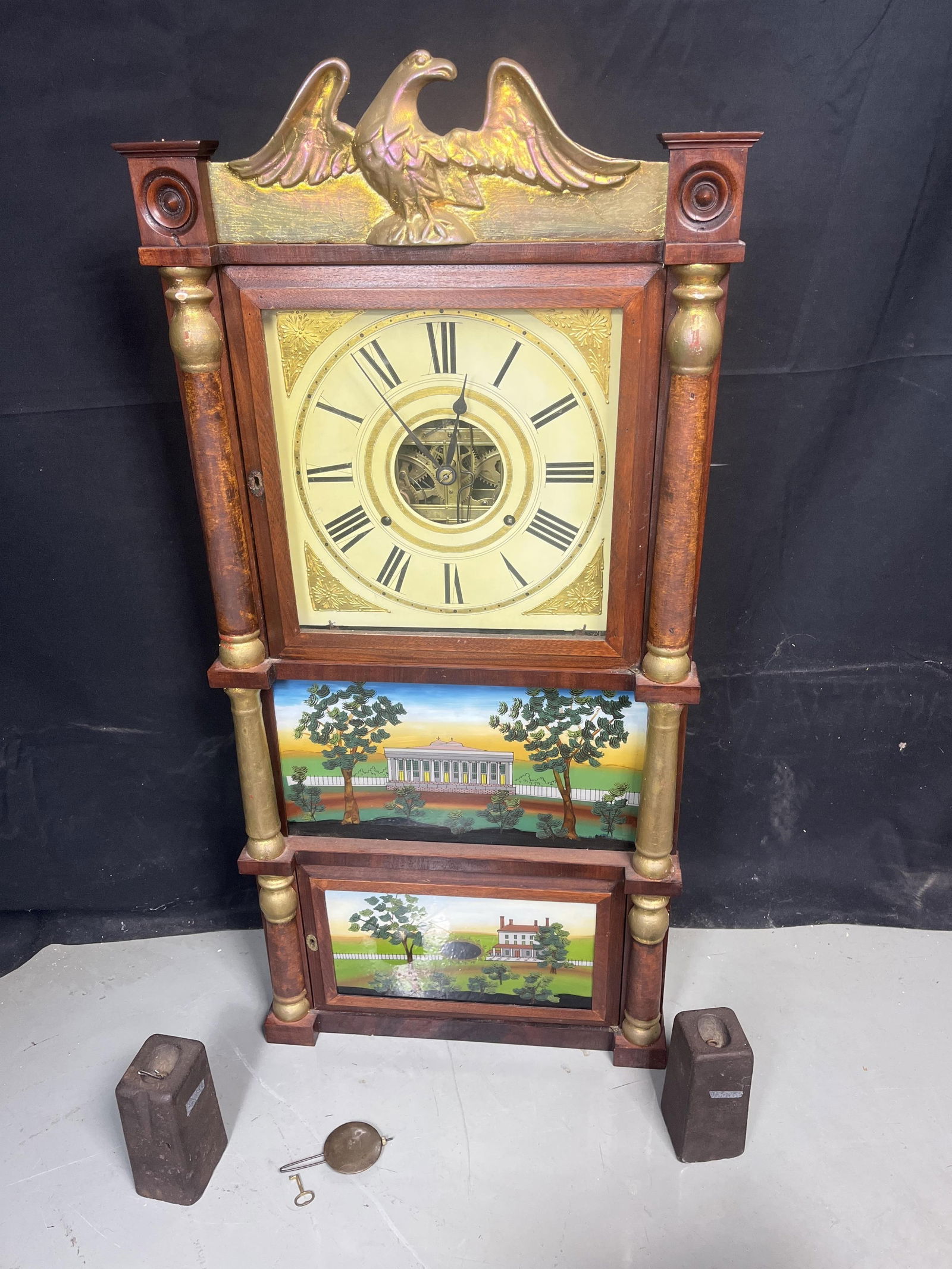 Birge, Mallory & Co. Triple Decker Patriotic Shelf Clock (1 of 8)