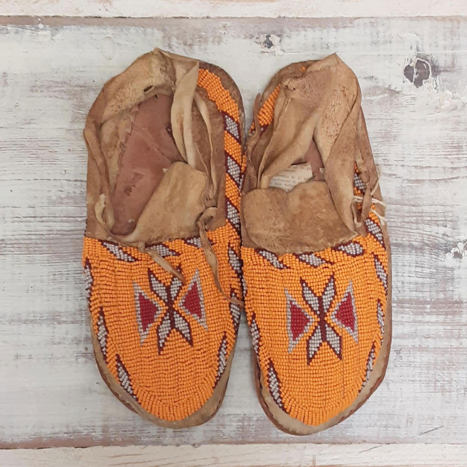 Beaded Moccasins No. Cheyenne attributed 10" long x 4" wide (1 of 11)