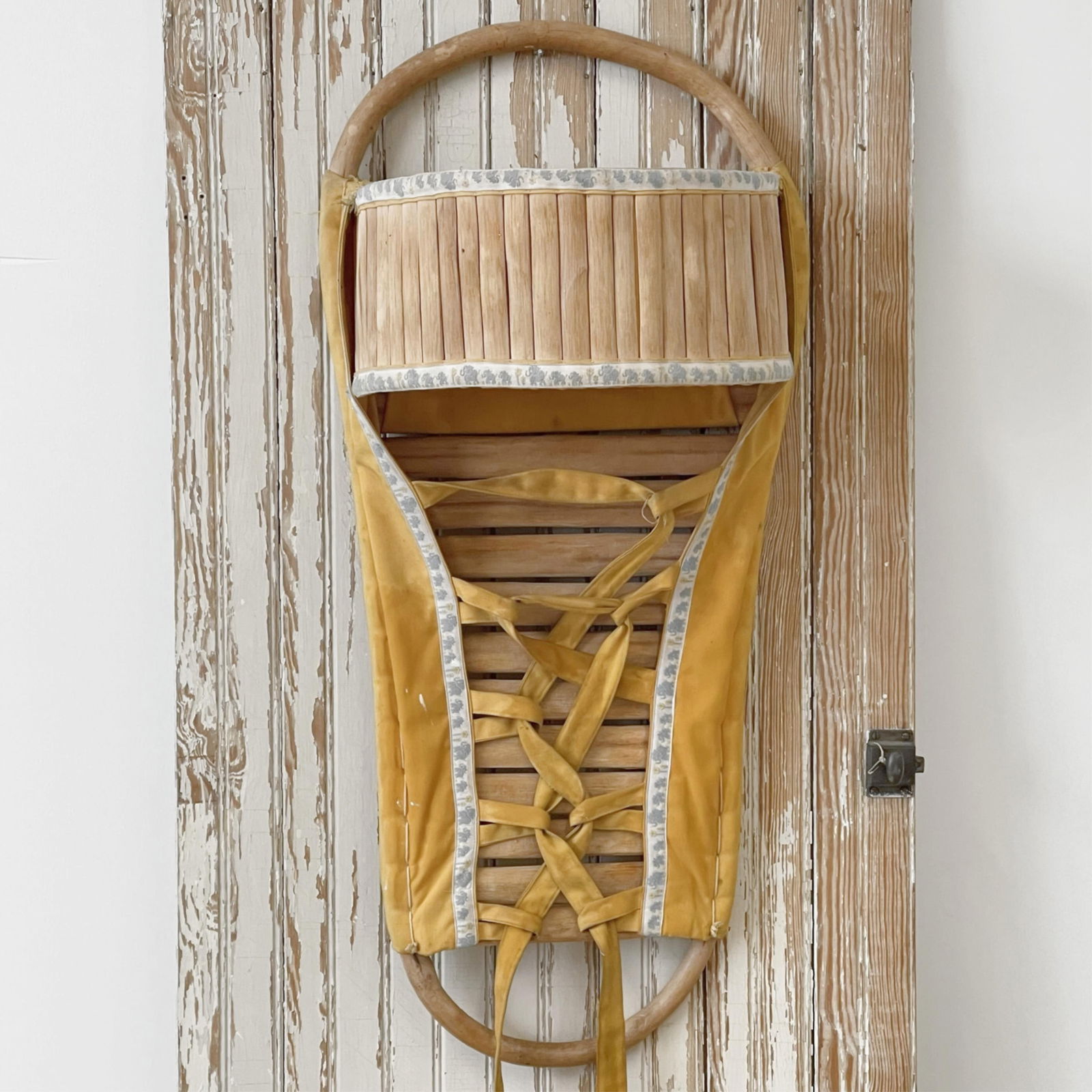 Apache Cradleboard with Cactus Ribs 32 1/2" long x 15" wide at top-tapering to 12" wide at bottom x (1 of 11)