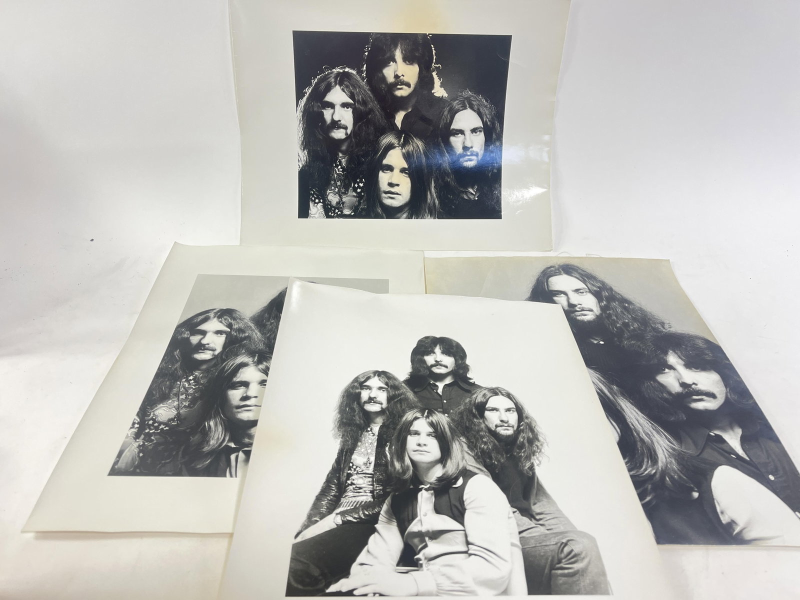 Four rare/unseen Black Sabbath photos, Ozzy Osbourne, Geezer Butler, Tony Iommi, Bill Ward,: Four rare/unseen Black Sabbath photos, Ozzy Osbourne, Geezer Butler, Tony Iommi, Bill Ward Provenance: Connie DeNave Estate
