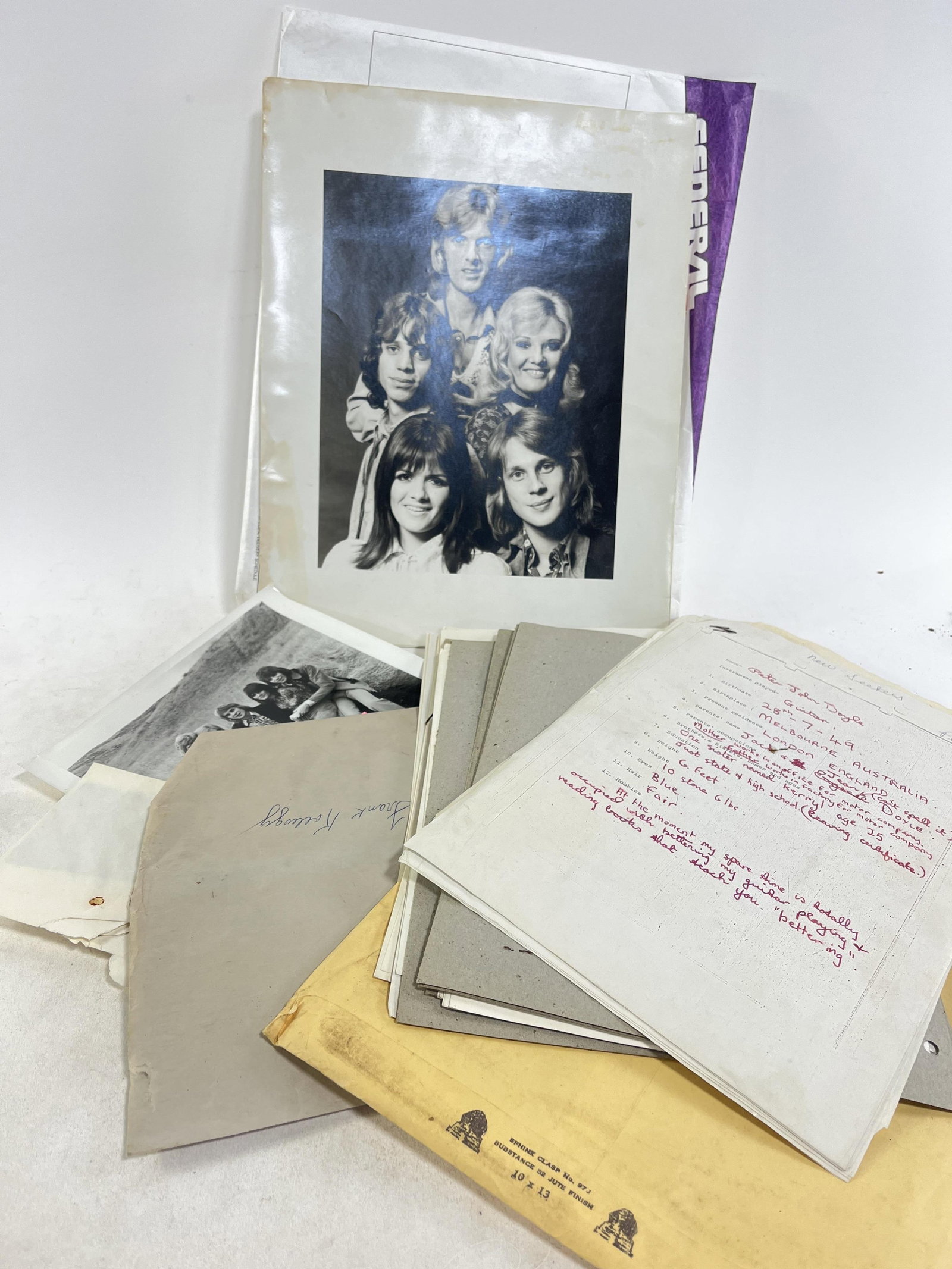Box / Opportunity lot of The New Seekers photos, press kits, negatives, and more, Provenance: Connie: Box / Opportunity lot of The New Seekers photos, press kits, negatives, and more Provenance: Connie DeNave Estate