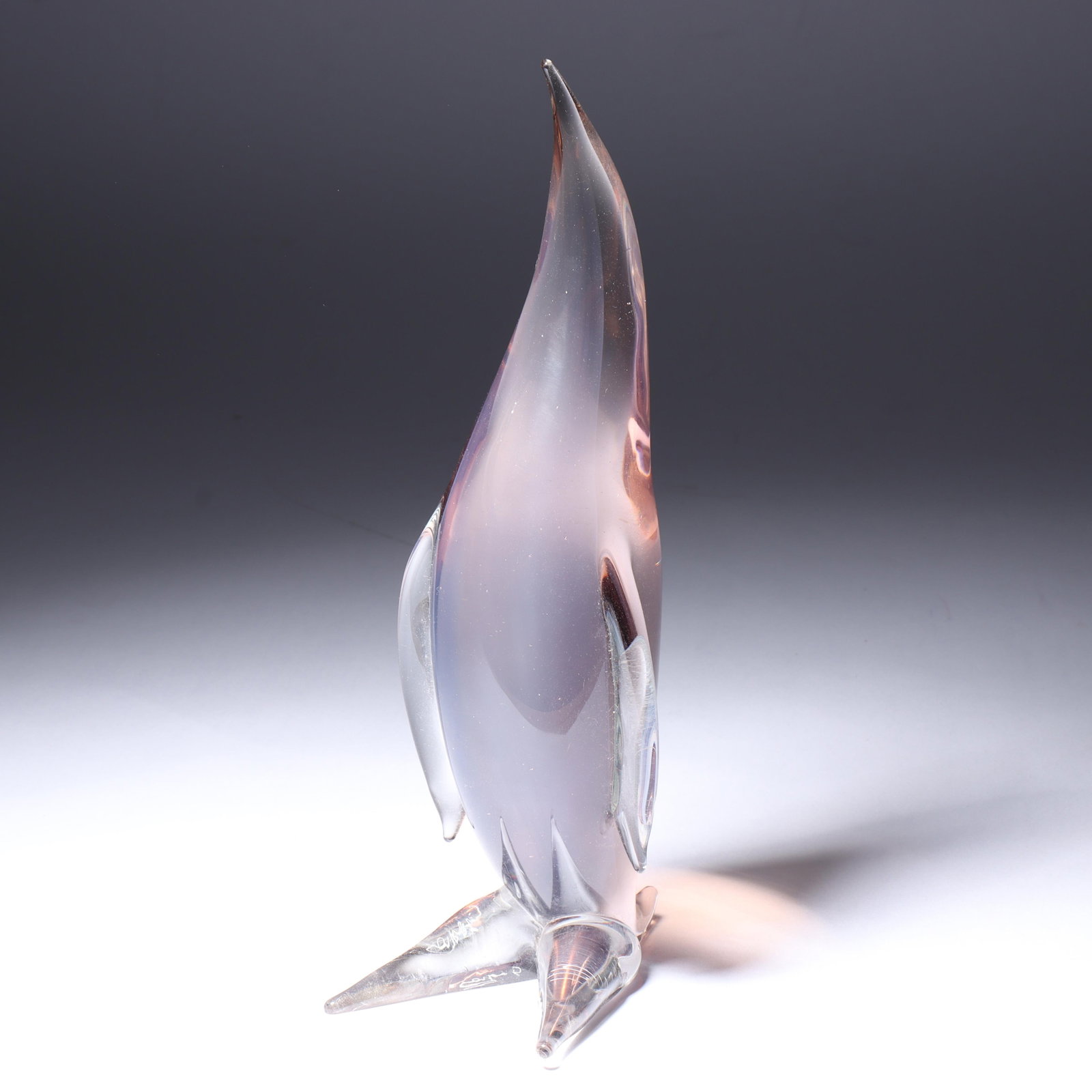 Salviati Murano art glass sculpture, Luciano Gaspari 1966 Penguin 8 3/4"H x 2 3/4"W: Salviati Murano art glass sculpture, Luciano Gaspari 1966 Penguin Signed under base. Provenance: Richard Birt, purchased by the owner. 8 3/4"H x 2 3/4"W