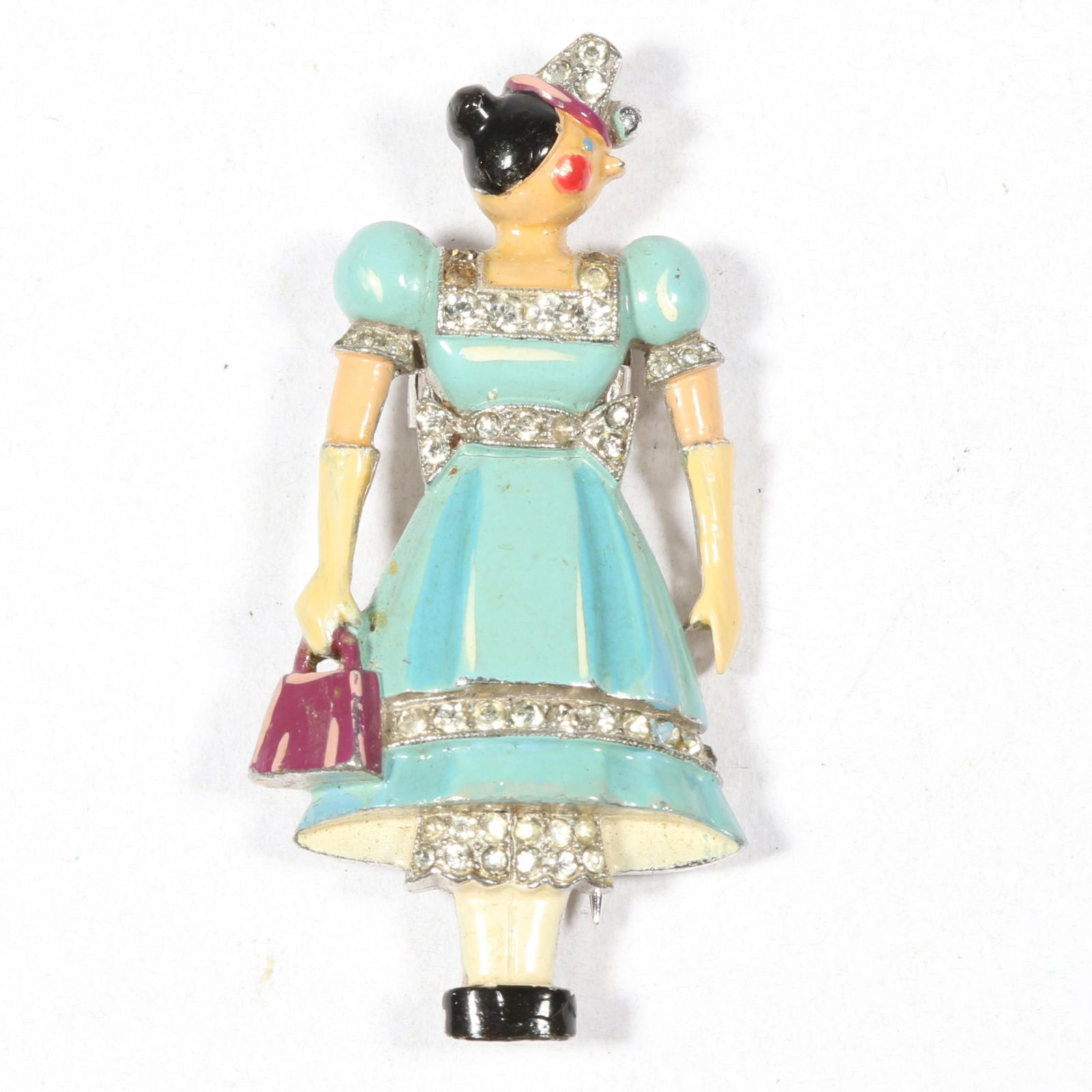 Rare Trifari Joseph Wuyts Book Piece "Soldier's Fianc?e" enameled rhinestone crystal rhodium plated: Rare Trifari Joseph Wuyts Book Piece "Soldier's Fianc?e" enameled rhinestone crystal rhodium plated fur clip. Book: American Costume Jewelry Vol. 2 by Carla Ginelli Brunialti & Roberto Brunialti pg. 8