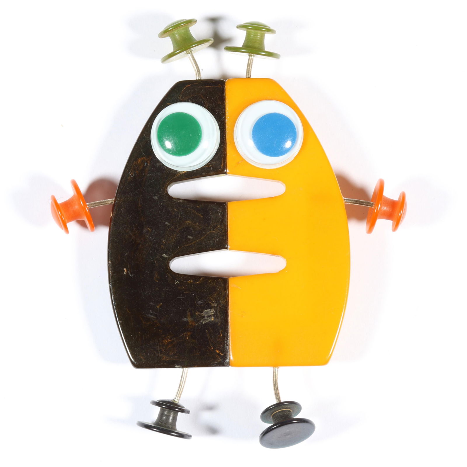 Bruce Pantti Artisan Bakelite alien bug brooch. 3 3/4"H x 3"W (1 of 9)