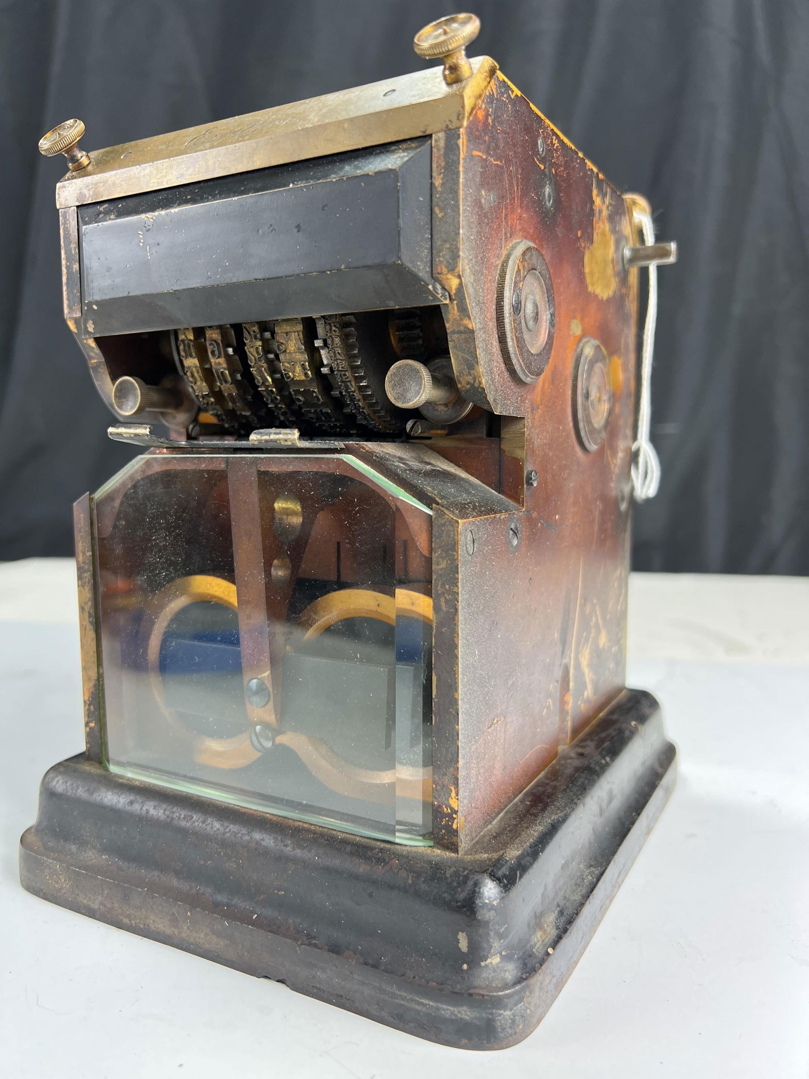 "Excelsior" telegraphic date and time stamping machine, Gamewell Fire Alarm Telegraph Company. (1 of 8)