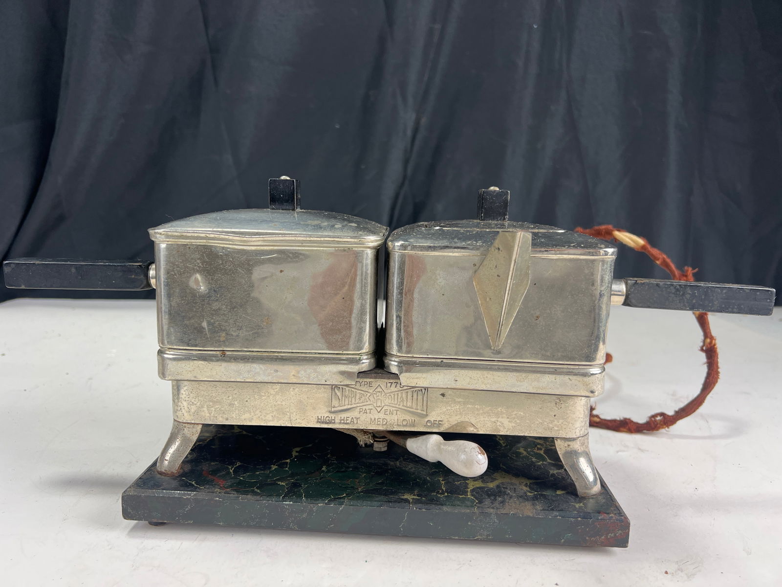 Simplex type 1775 dual boiler, laboratory unit, stainless steel and marble, industrial restraint: Simplex type 1775 dual boiler, laboratory unit, stainless steel and marble, industrial restraint with Christopher Dresser style,