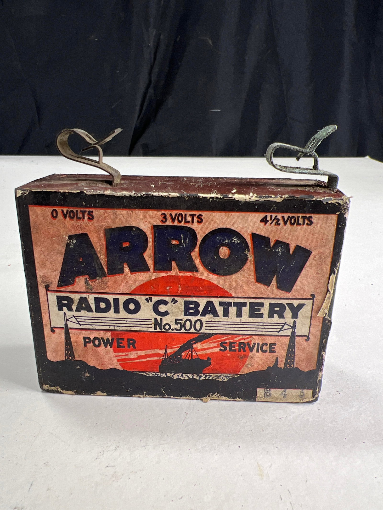 Unusual antique Arrow Radio C battery no 500 3-4 1/2 volt power service: Unusual antique Arrow Radio C battery no 500 3-4 1/2 volt power service
