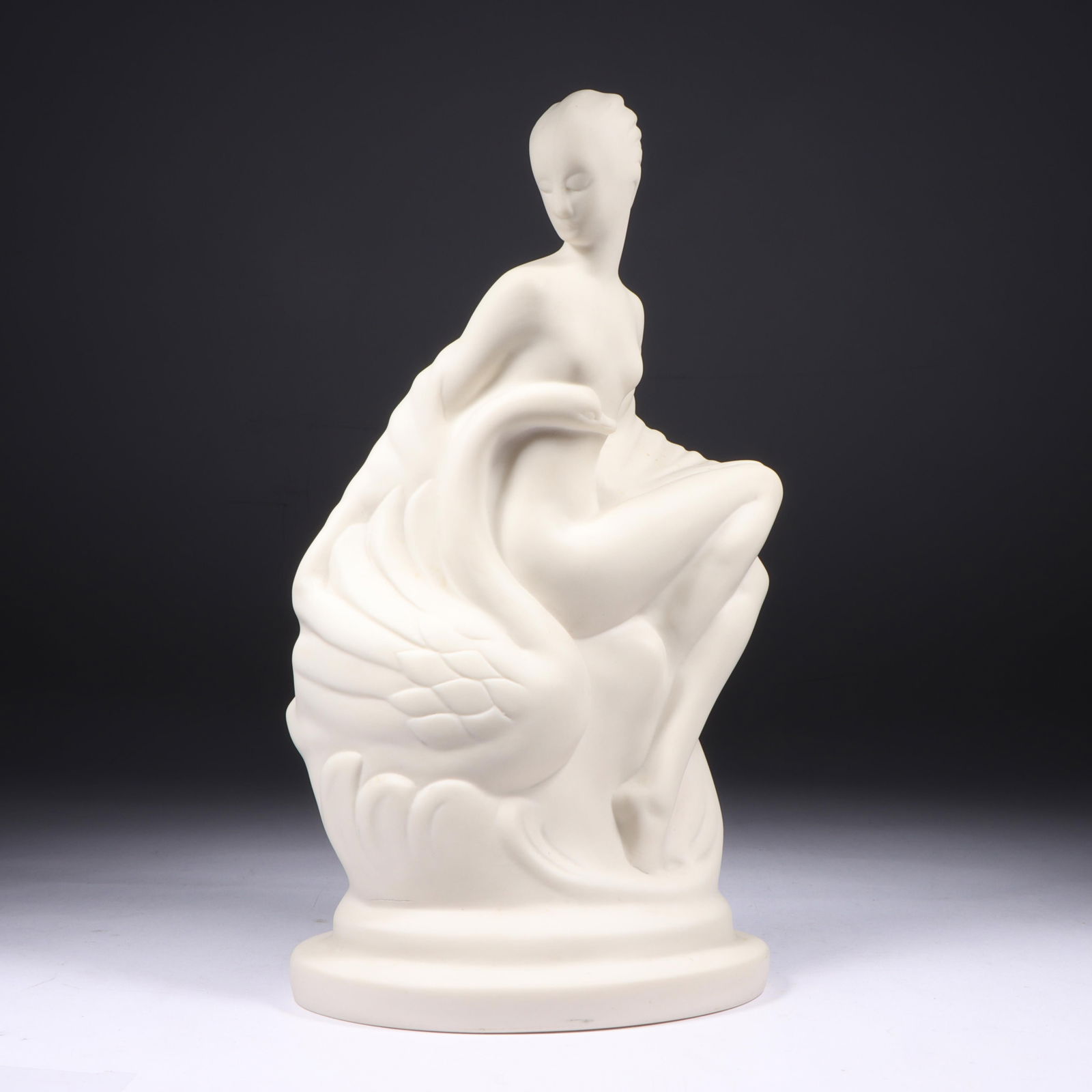 Lenox China Leda & the Swan 1929 Boudoir Light 10"H x 5 3/4"W: Lenox China Leda & the Swan 1929 Boudoir Light Marked c. 1929 Lenox. Provenance Charles Alexander, Indianapolis, IN 10"H x 5 3/4"W