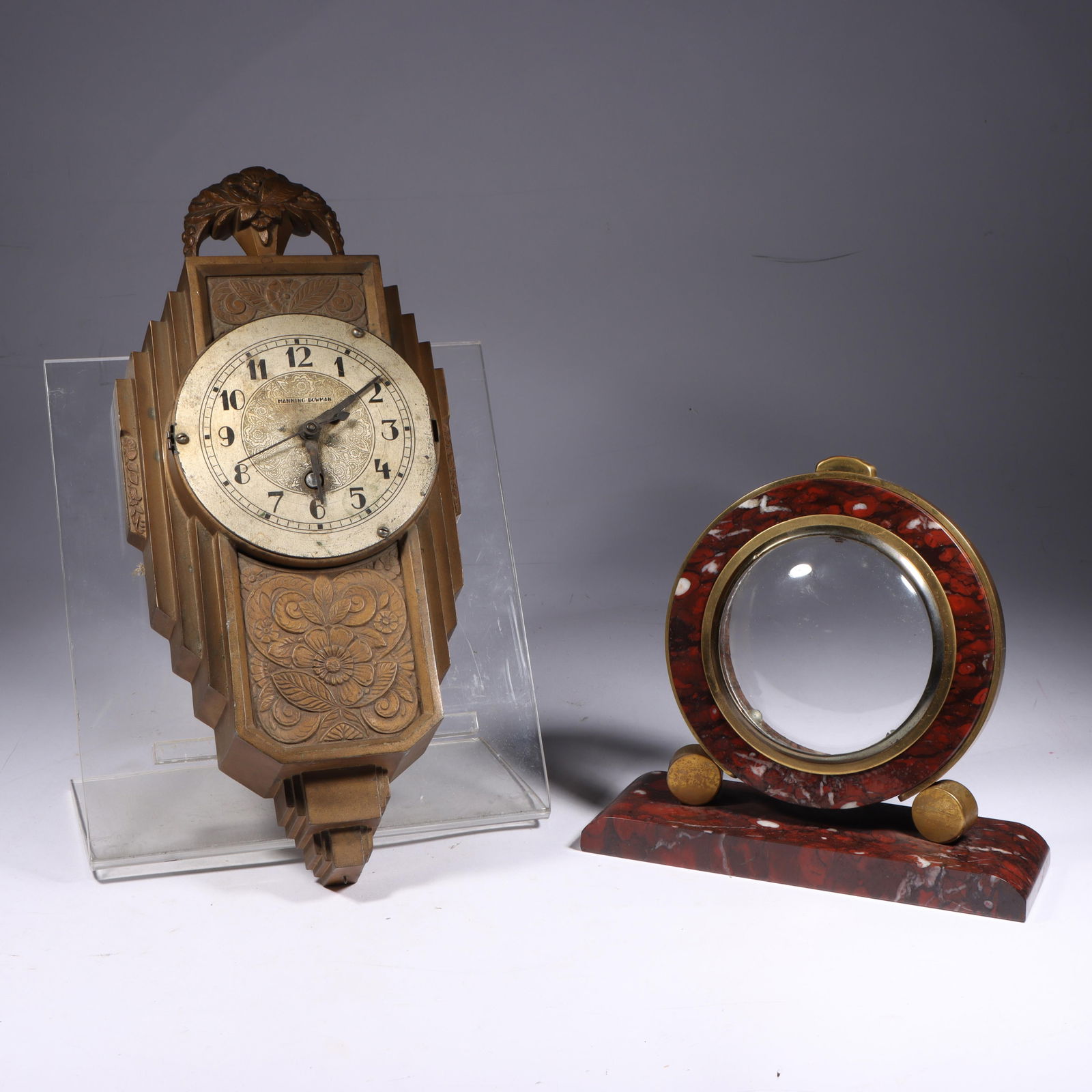 Two Art Deco Clock Cases 13"H x 6"W (larger) (1 of 11)