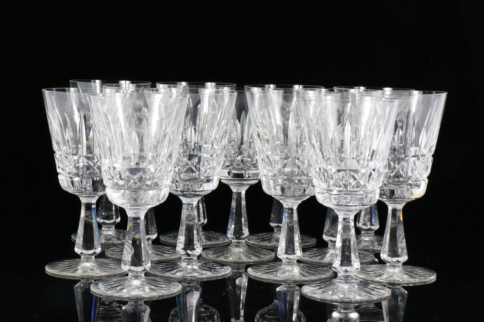 Waterford Crystal Tramore wine glasses, 13pc. 7"H x 3 1/2"Diam. (1 of 8)