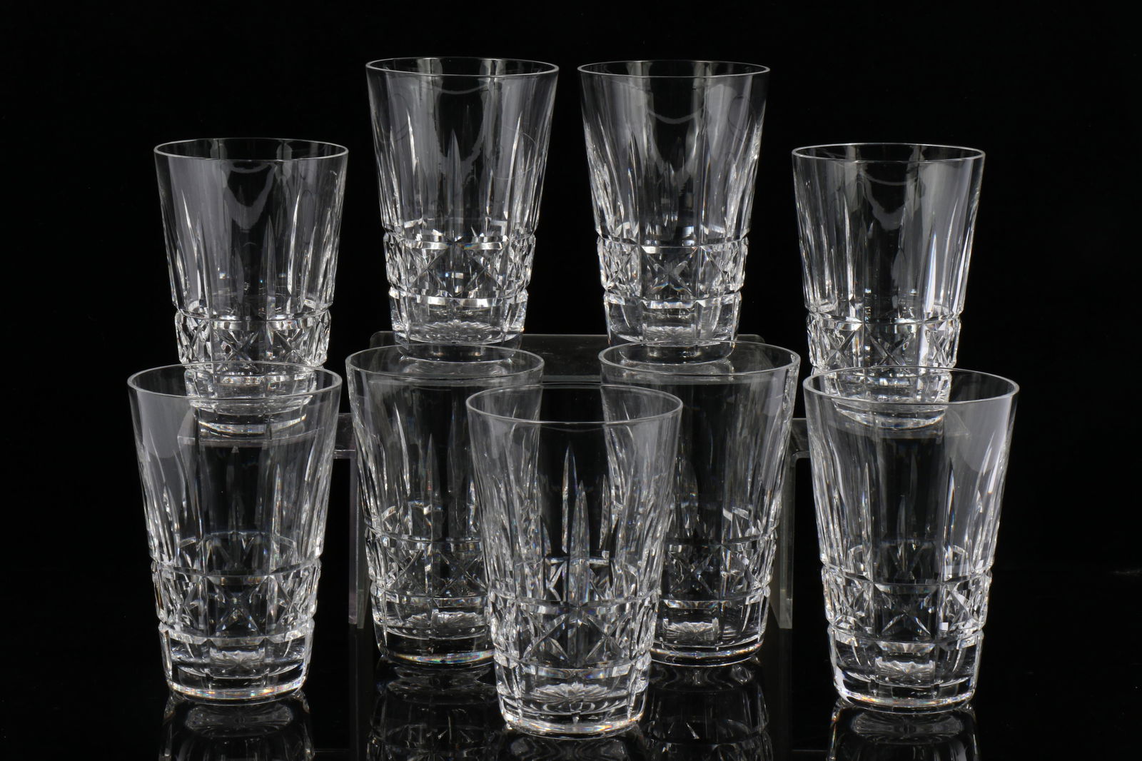Waterford Crystal Kylemore flat tumbler glasses, 9pc set 5? H X 3 1/4? Diam.: Waterford Crystal Kylemore flat tumbler glasses, 9pc set 5? H X 3 1/4? Diam.