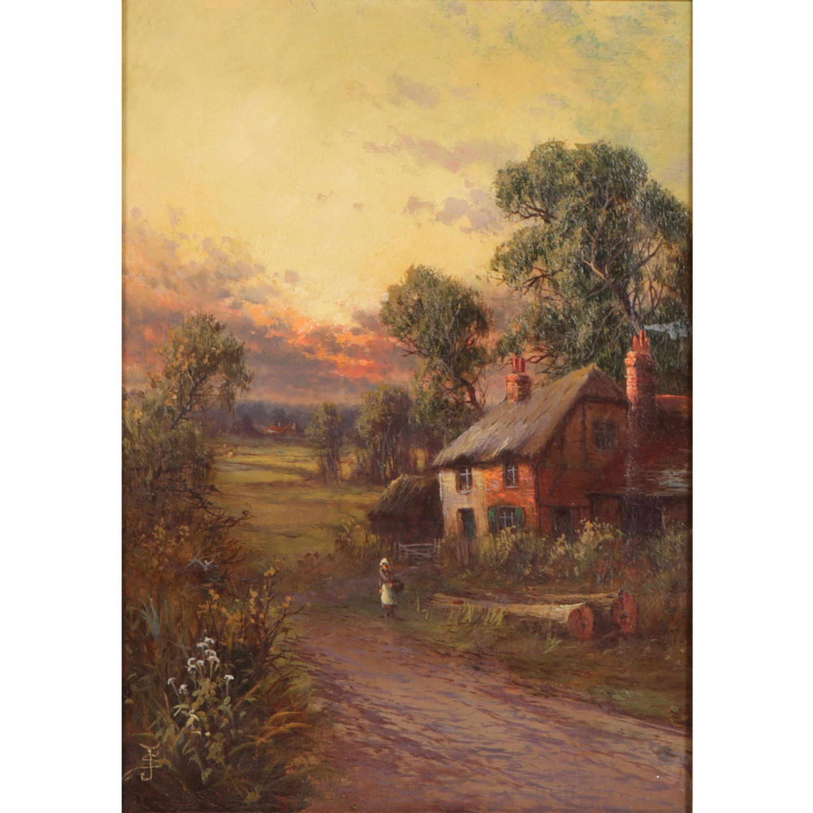 Sydney Yates Johnson, British (fl. 1890-1926), English countryside landscape with cottage and path, (1 of 11)